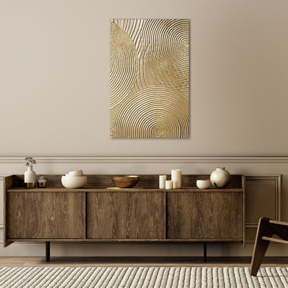 GOLDEN WAVES UNFOLD Κατακόρυφος Πίνακας σε Καμβά