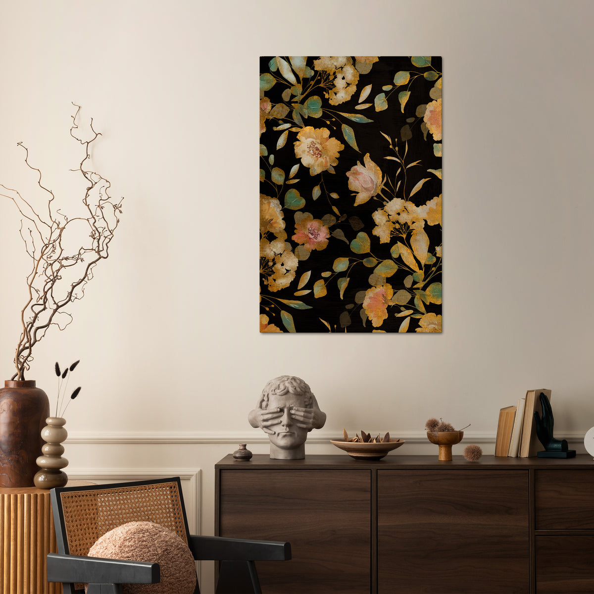 MODEST FLORAL Vertical Canvas Print