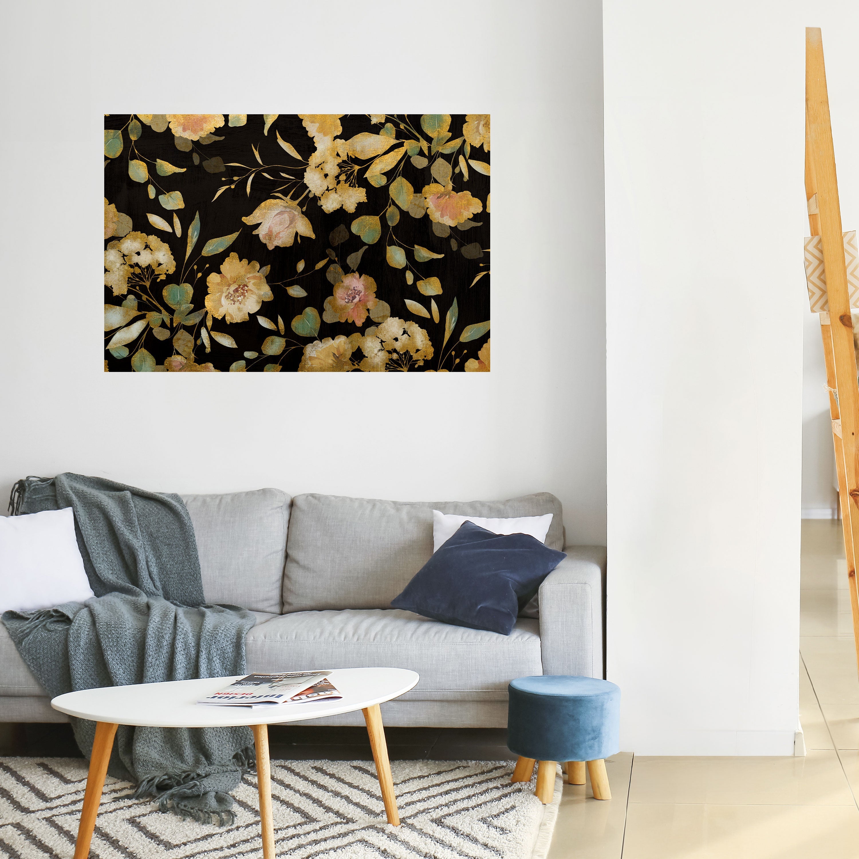 MODEST FLORAL Οριζόντια αφίσα με ξεφλουδισμένο και κολλημένο σχέδιο