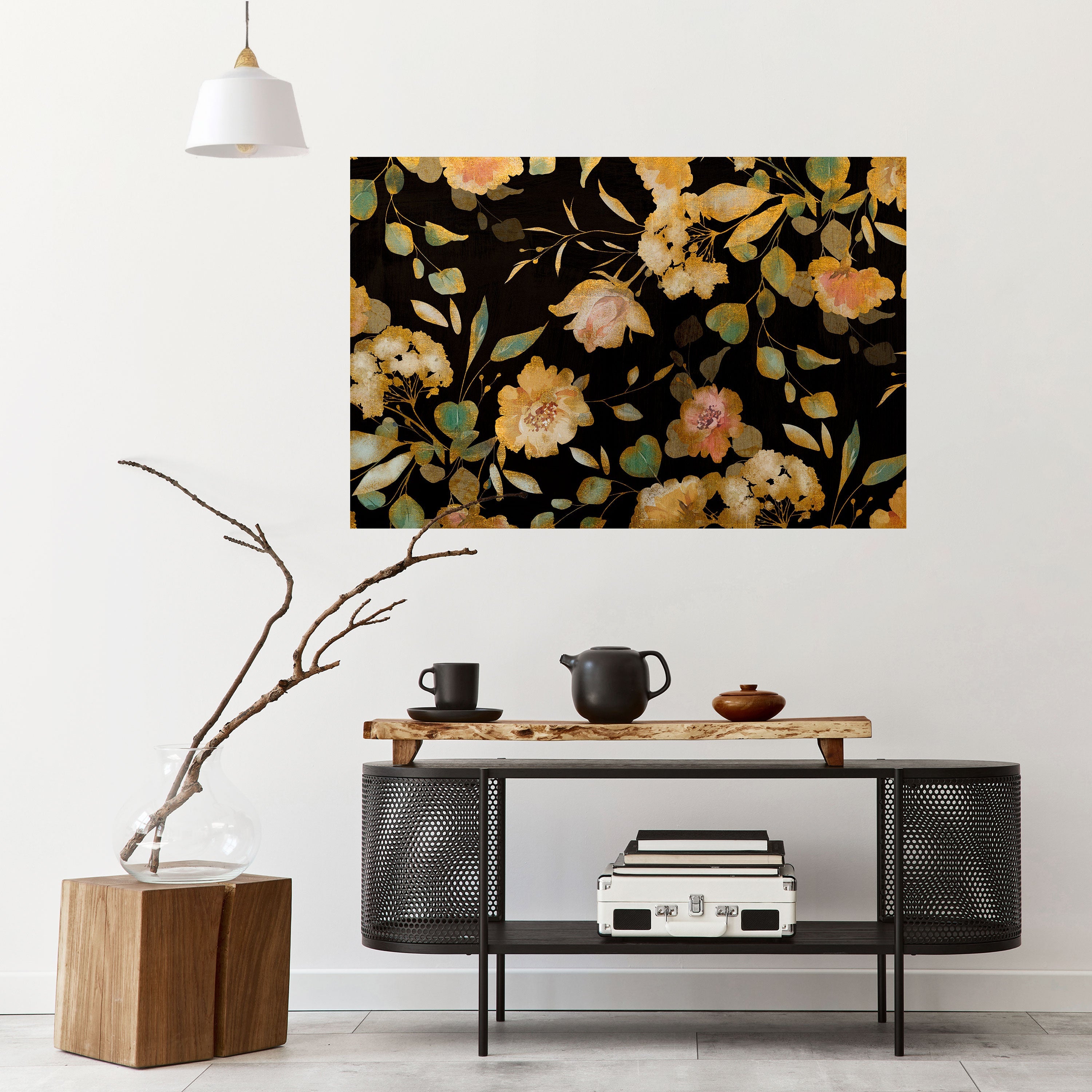 MODEST FLORAL Οριζόντια αφίσα με ξεφλουδισμένο και κολλημένο σχέδιο