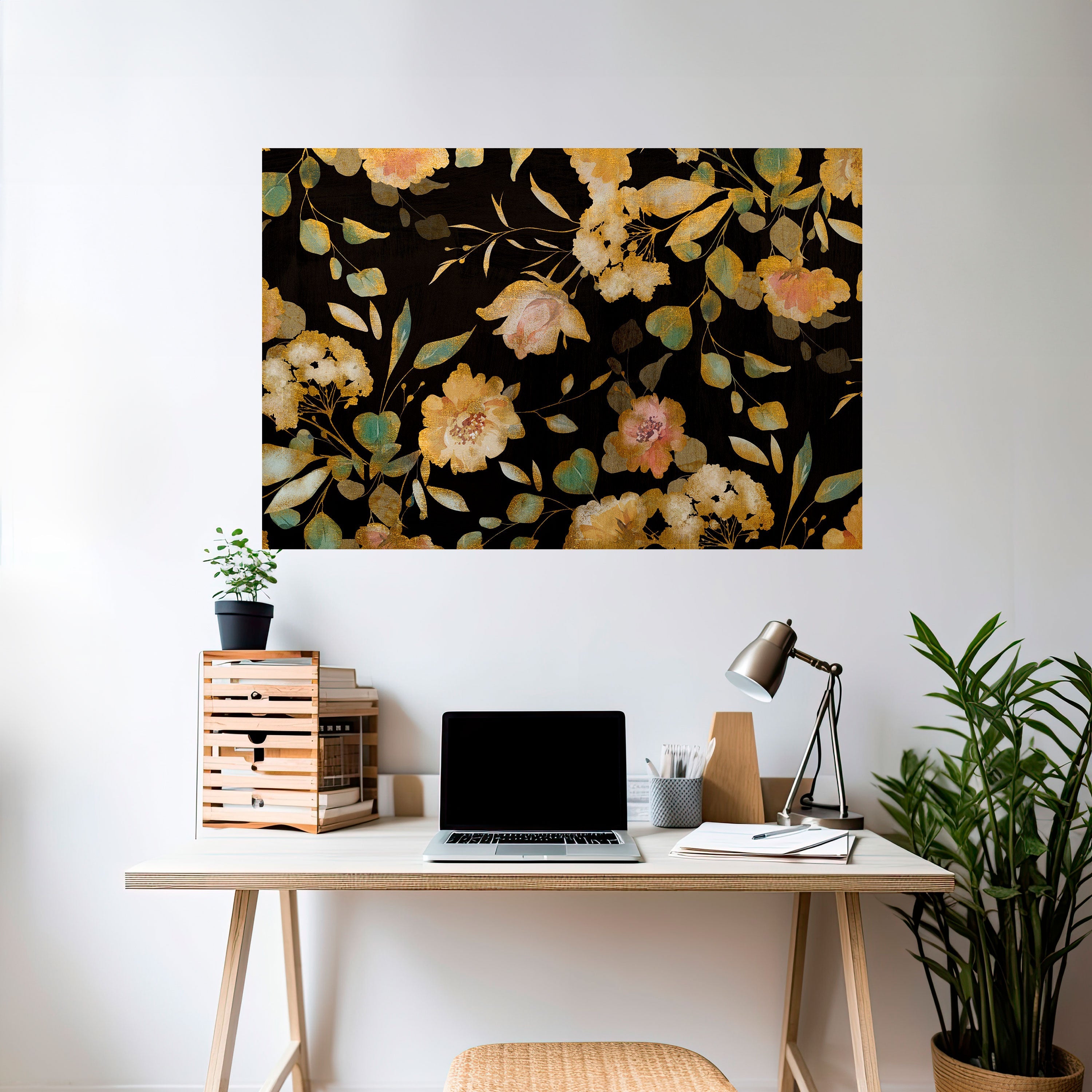 MODEST FLORAL Οριζόντια αφίσα με ξεφλουδισμένο και κολλημένο σχέδιο