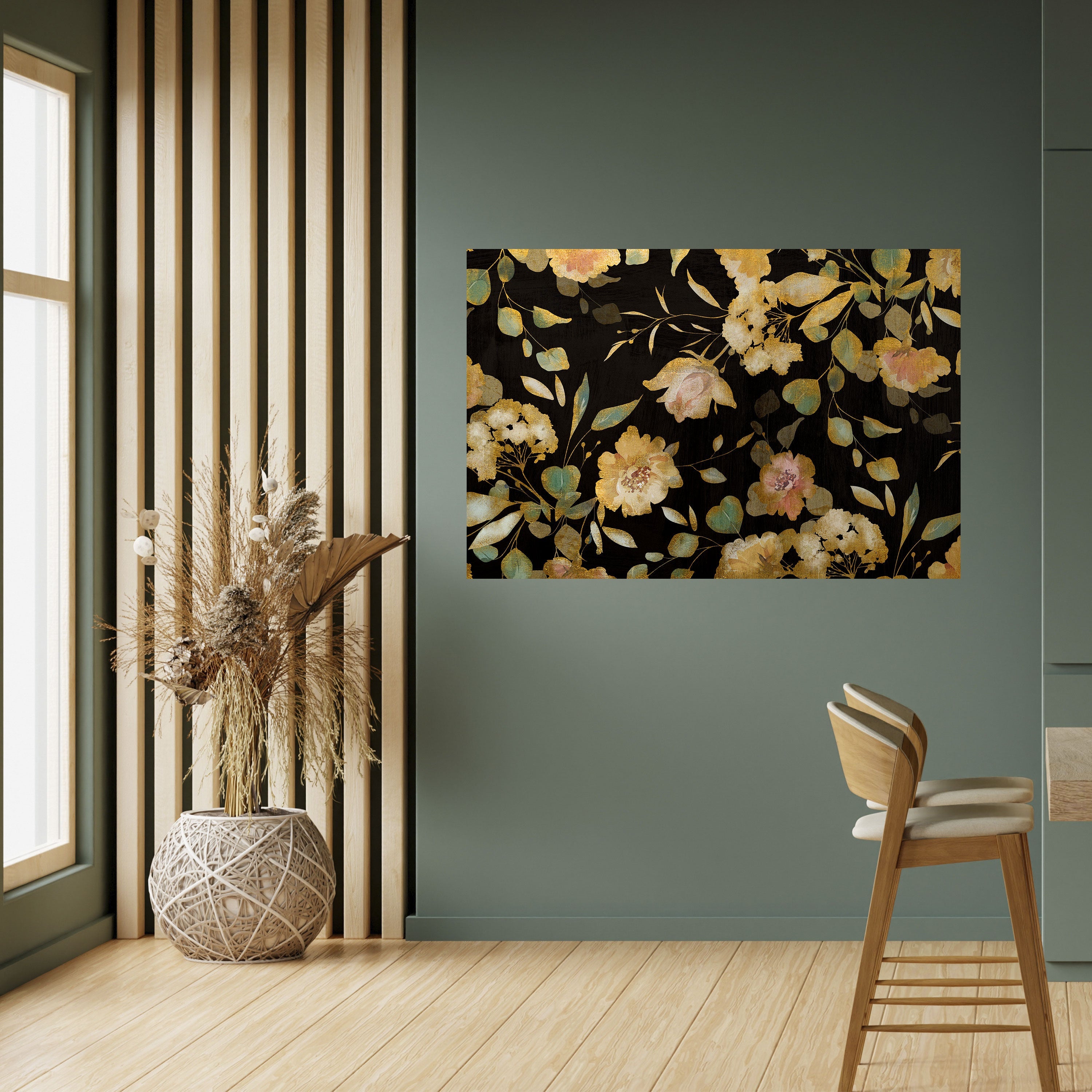 MODEST FLORAL Οριζόντια αφίσα με ξεφλουδισμένο και κολλημένο σχέδιο