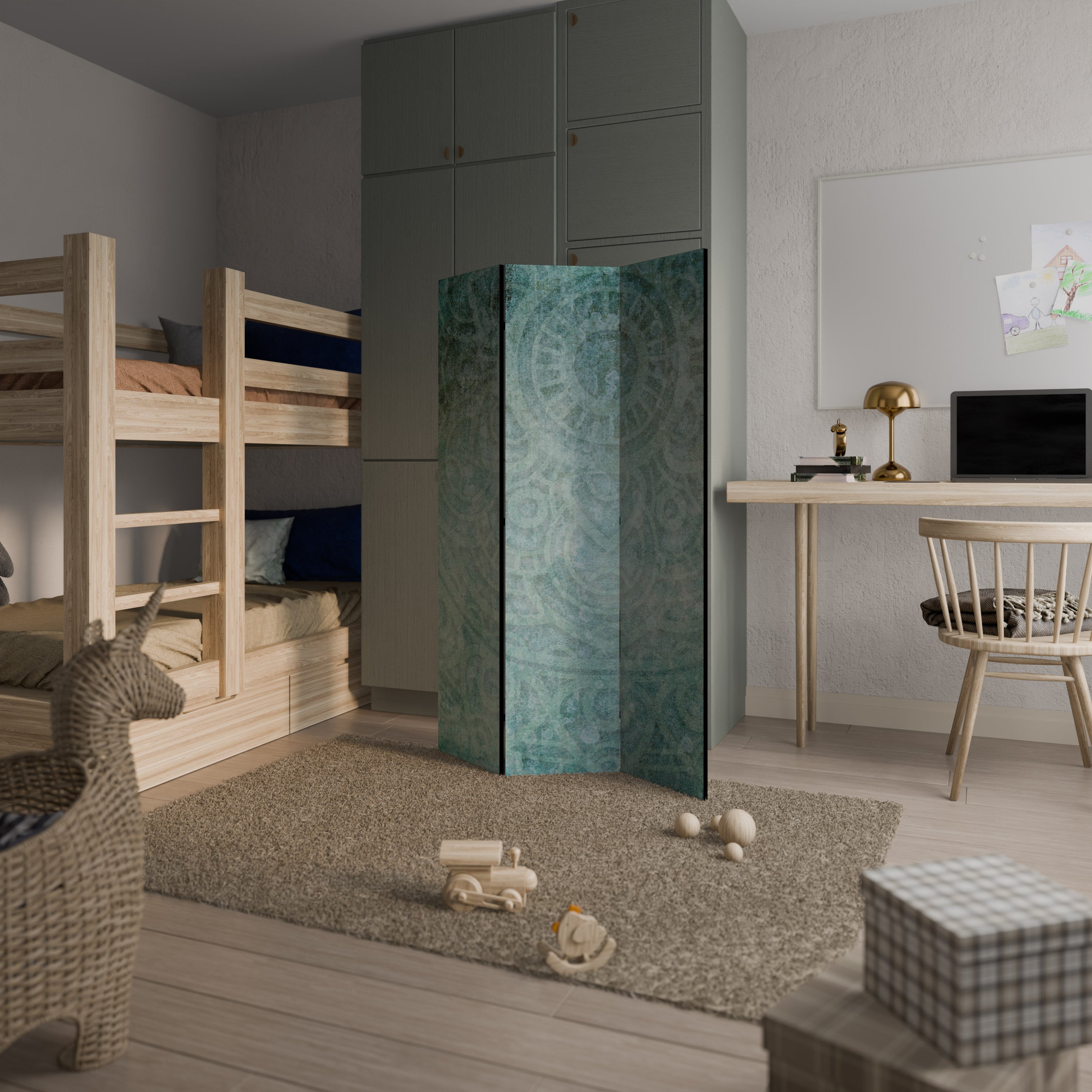 TIMELESS TEXTURAL TIDE Decorative 3-Panel Room Divider