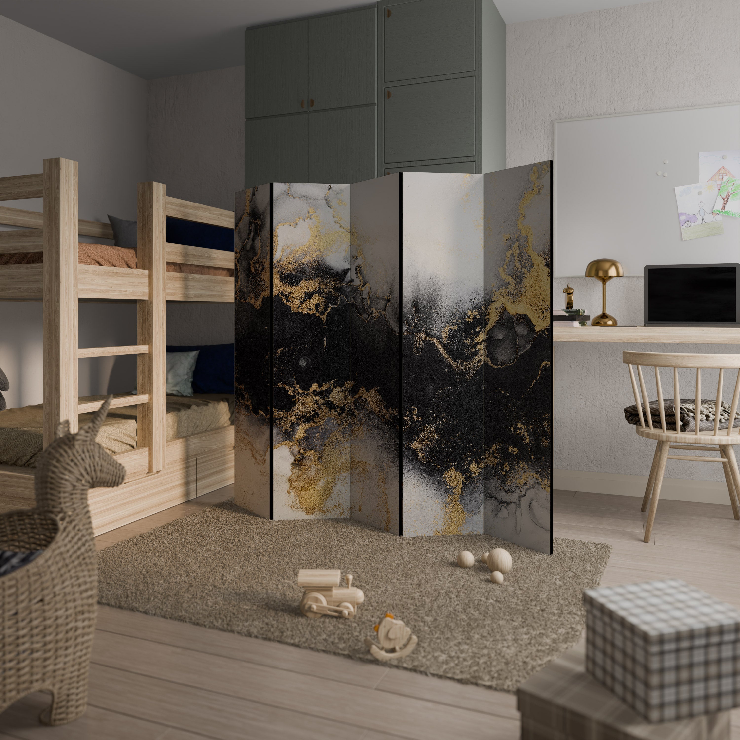 MARBLE OF TOMMORROW 5-Panel Room Divider