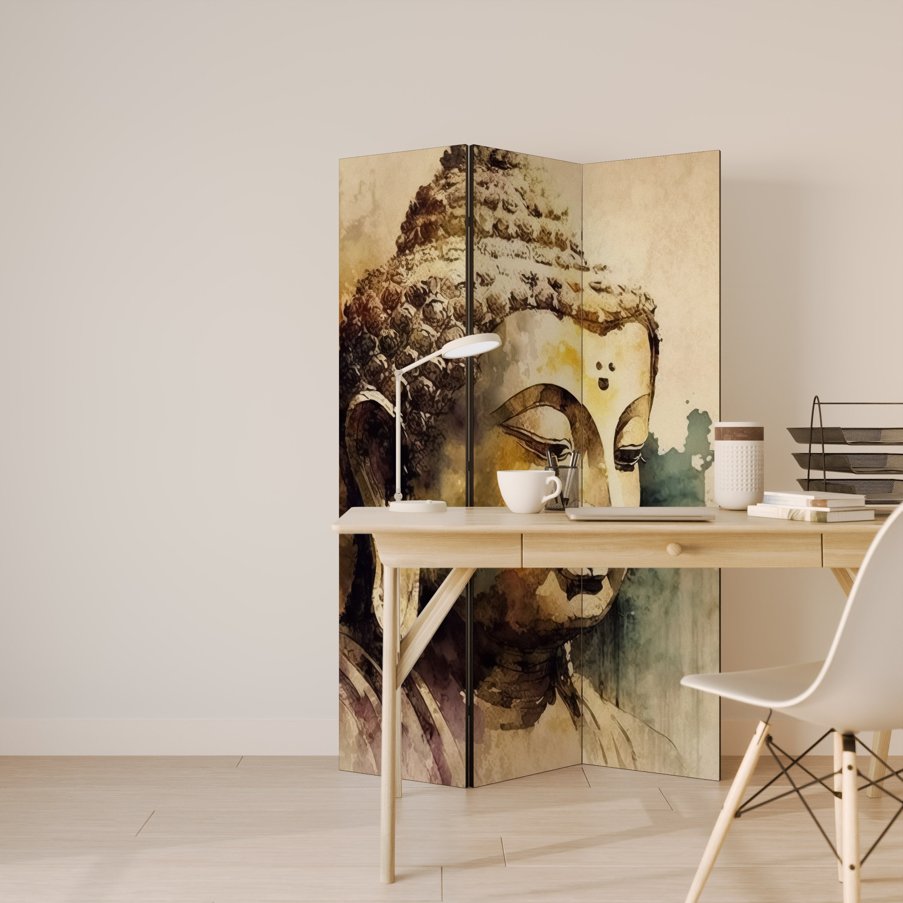 TRANQUIL BUDDHA WHISPERS Decorative 3-Panel Room Divider