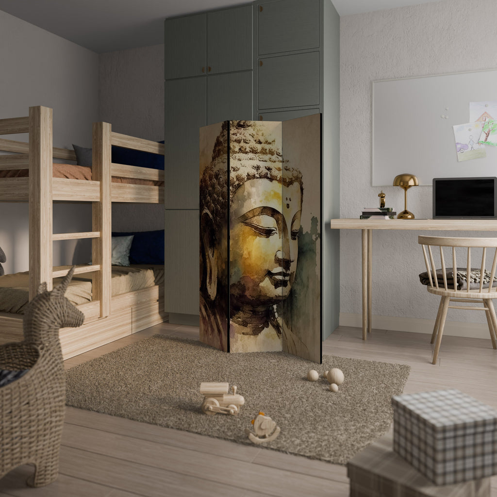 TRANQUIL BUDDHA WHISPERS Decorative 3-Panel Room Divider
