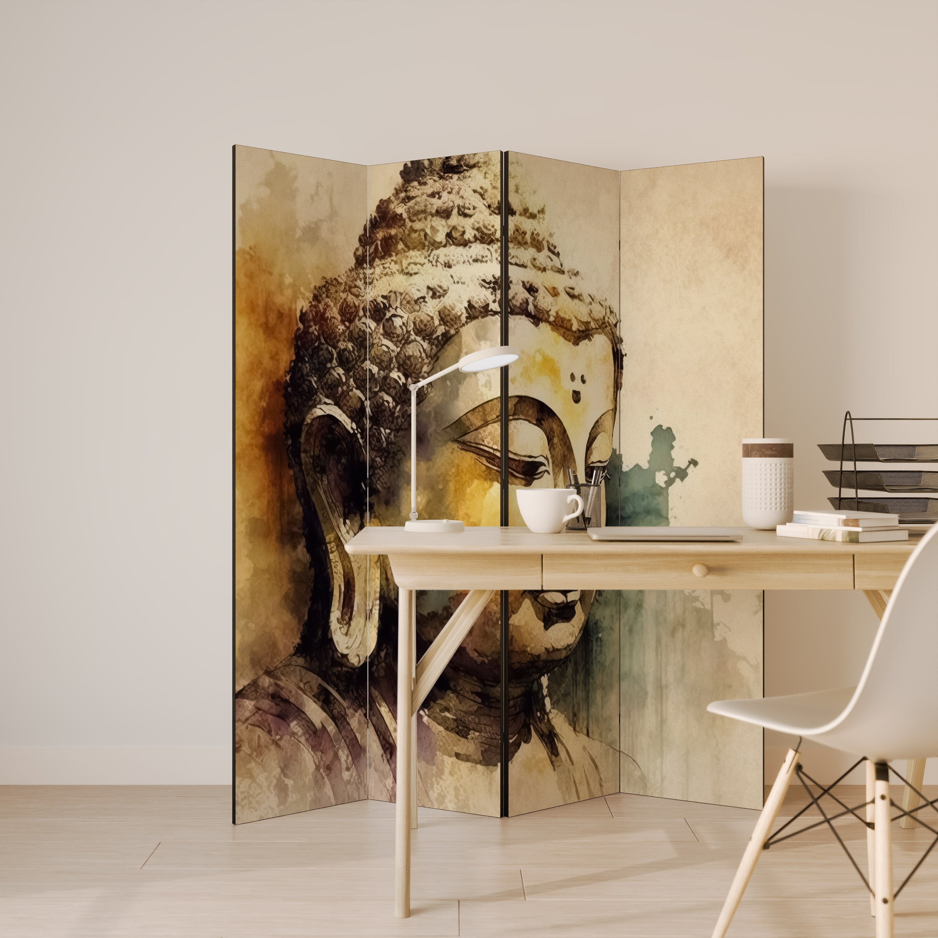 Διακοσμητικό διαχωριστικό δωματίου TRANQUIL BUDDHA WHISPERS 4 πάνελ