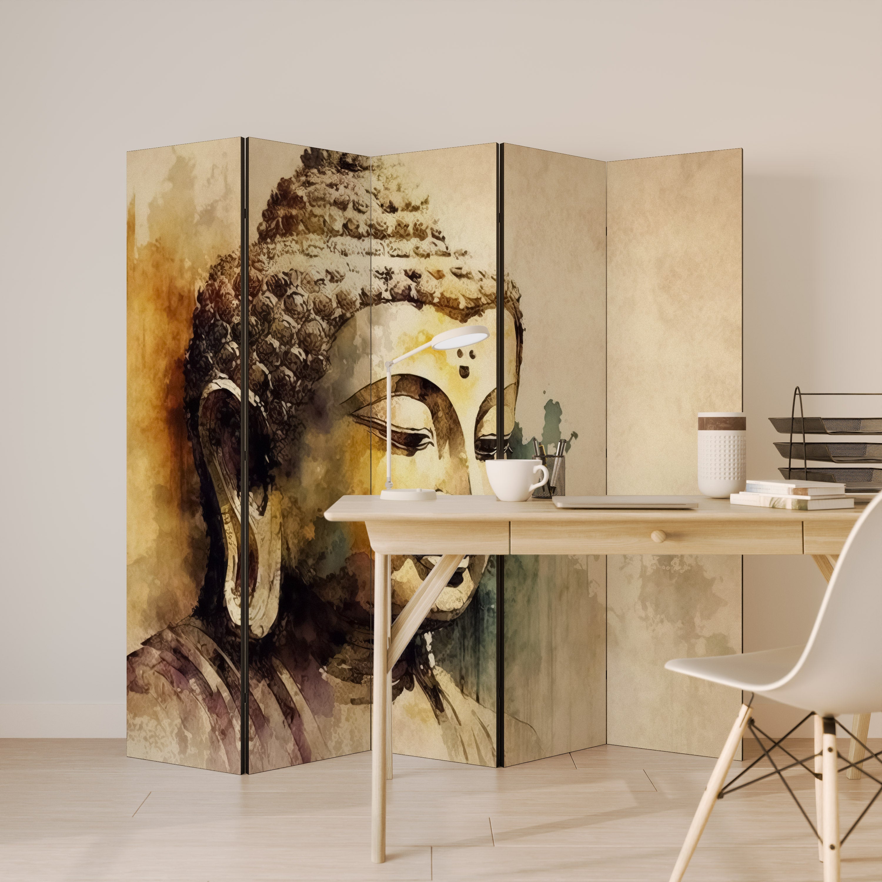 Διακοσμητικό διαχωριστικό δωματίου TRANQUIL BUDDHA WHISPERS 5 πάνελ