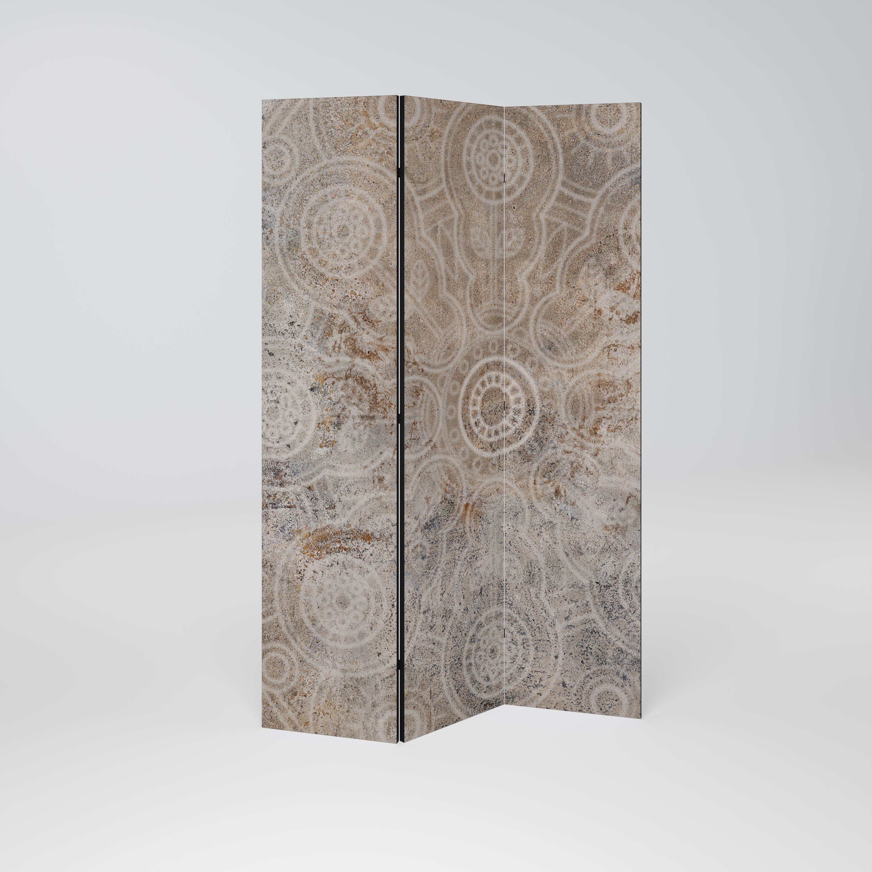 ENIGMATIC PATTERNS Decorative 3-Panel Room Divider