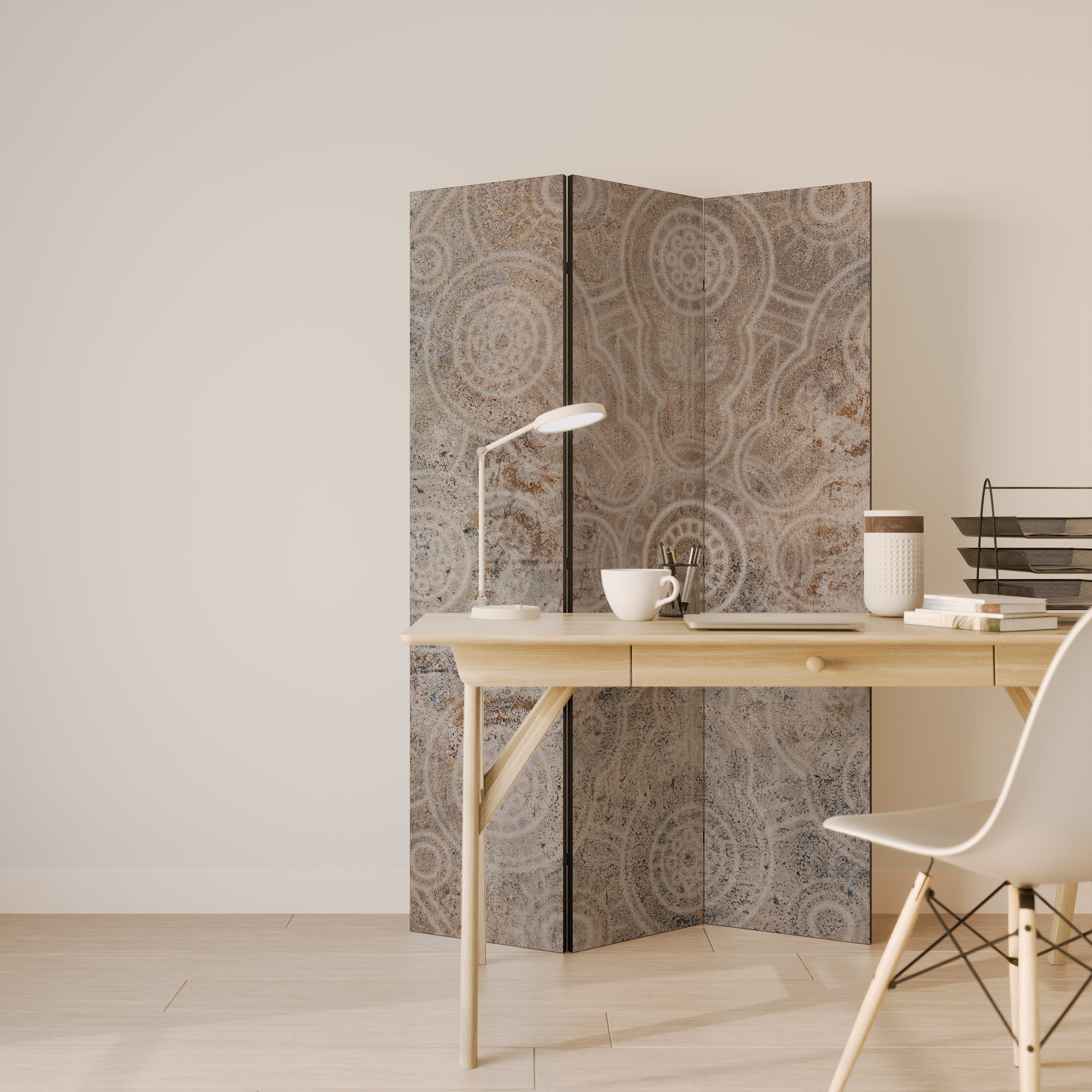 ENIGMATIC PATTERNS Decorative 3-Panel Room Divider