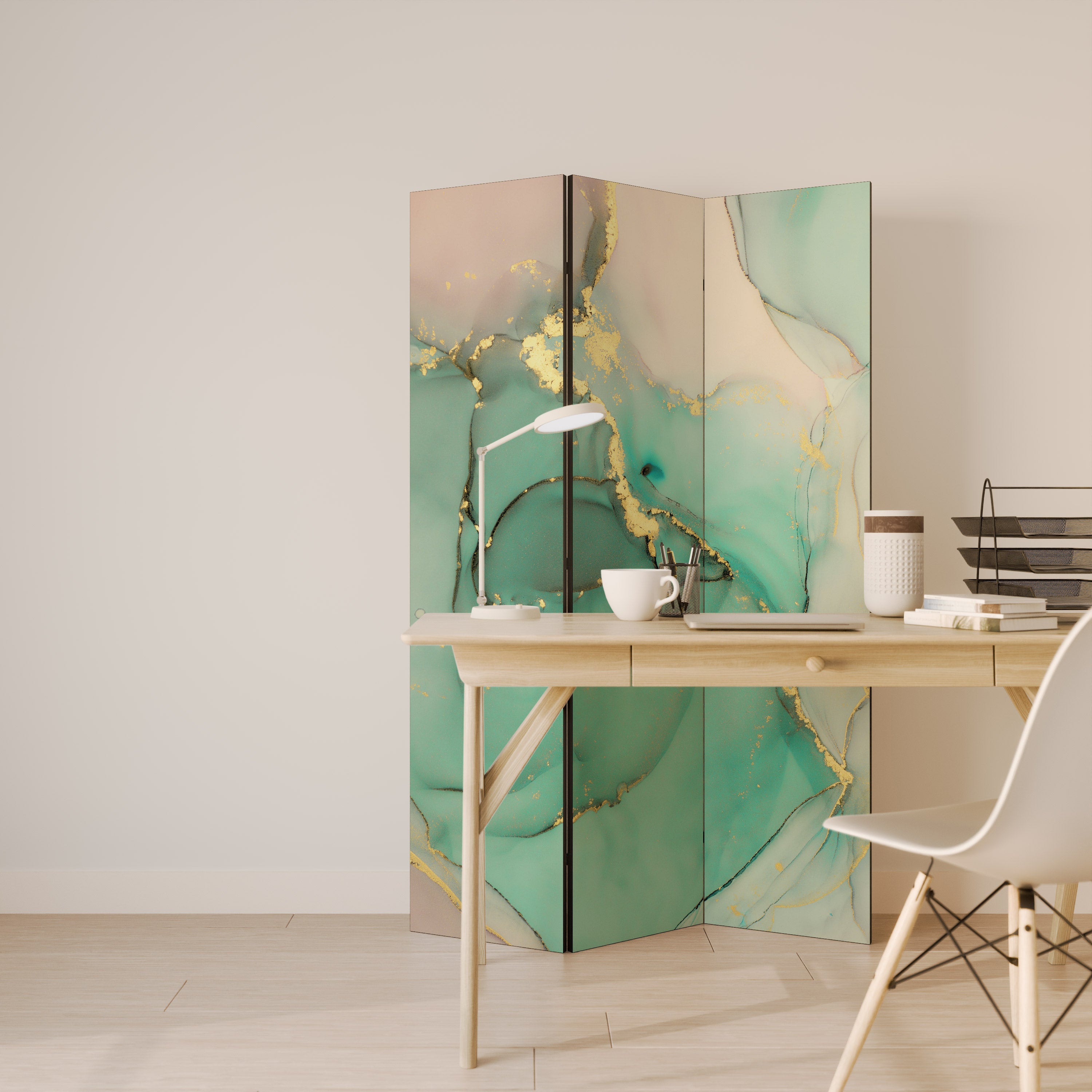 MARBLEIZED MYSTIQUE Decorative 3-Panel Room Divider