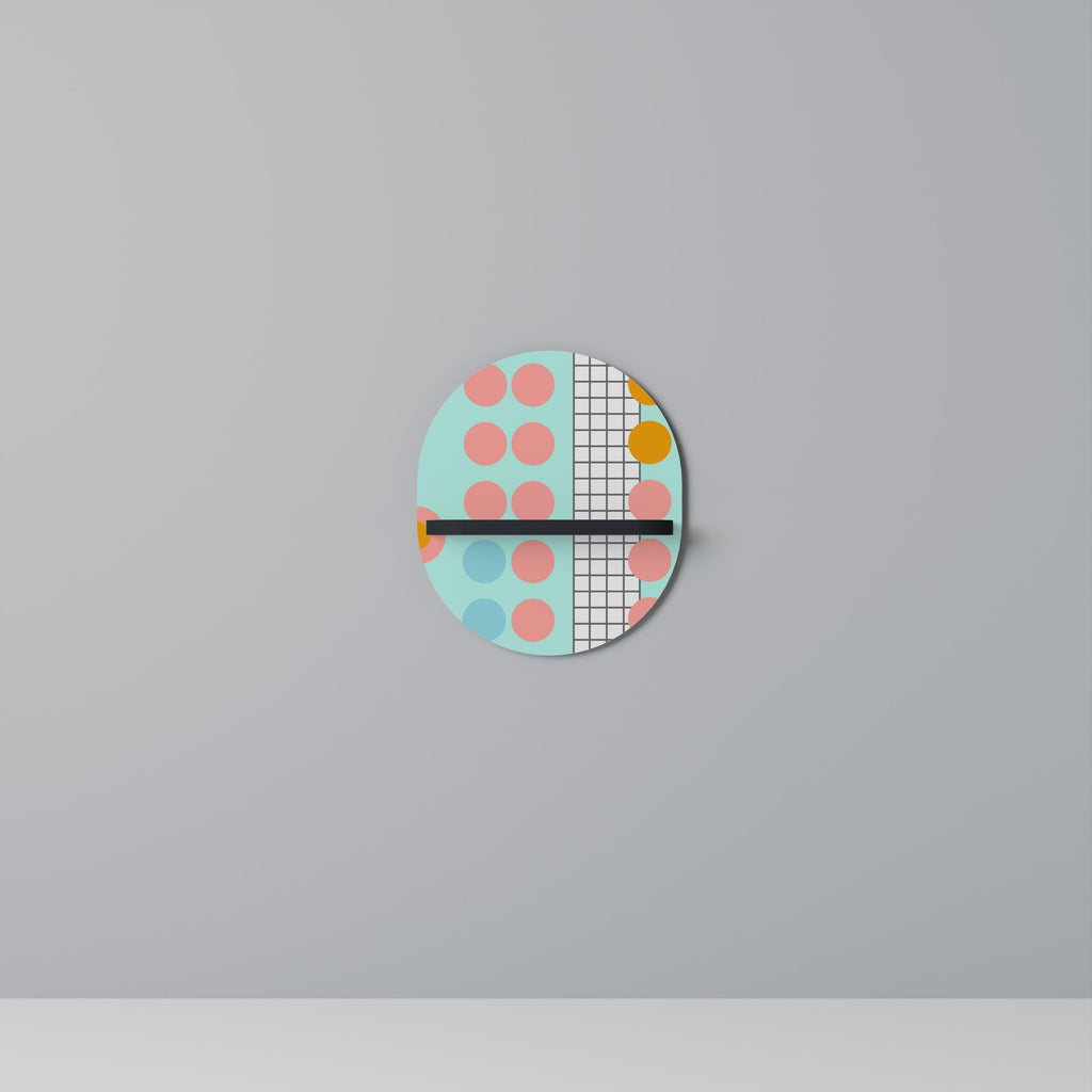 Οβάλ Ράφι Τέχνης RETRO GRID σε Μαύρο Φινίρισμα