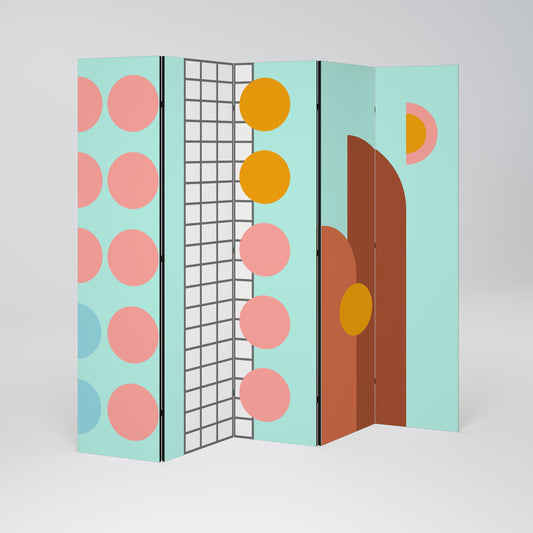 RETRO GRID 5-Panel Room Divider