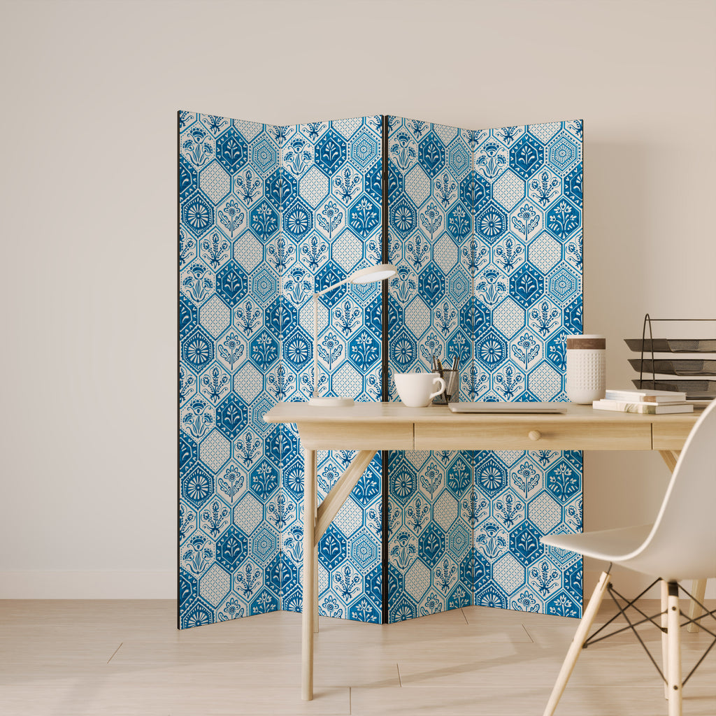 AQUATIC HEXAGON DREAM 4-Panel Room Divider