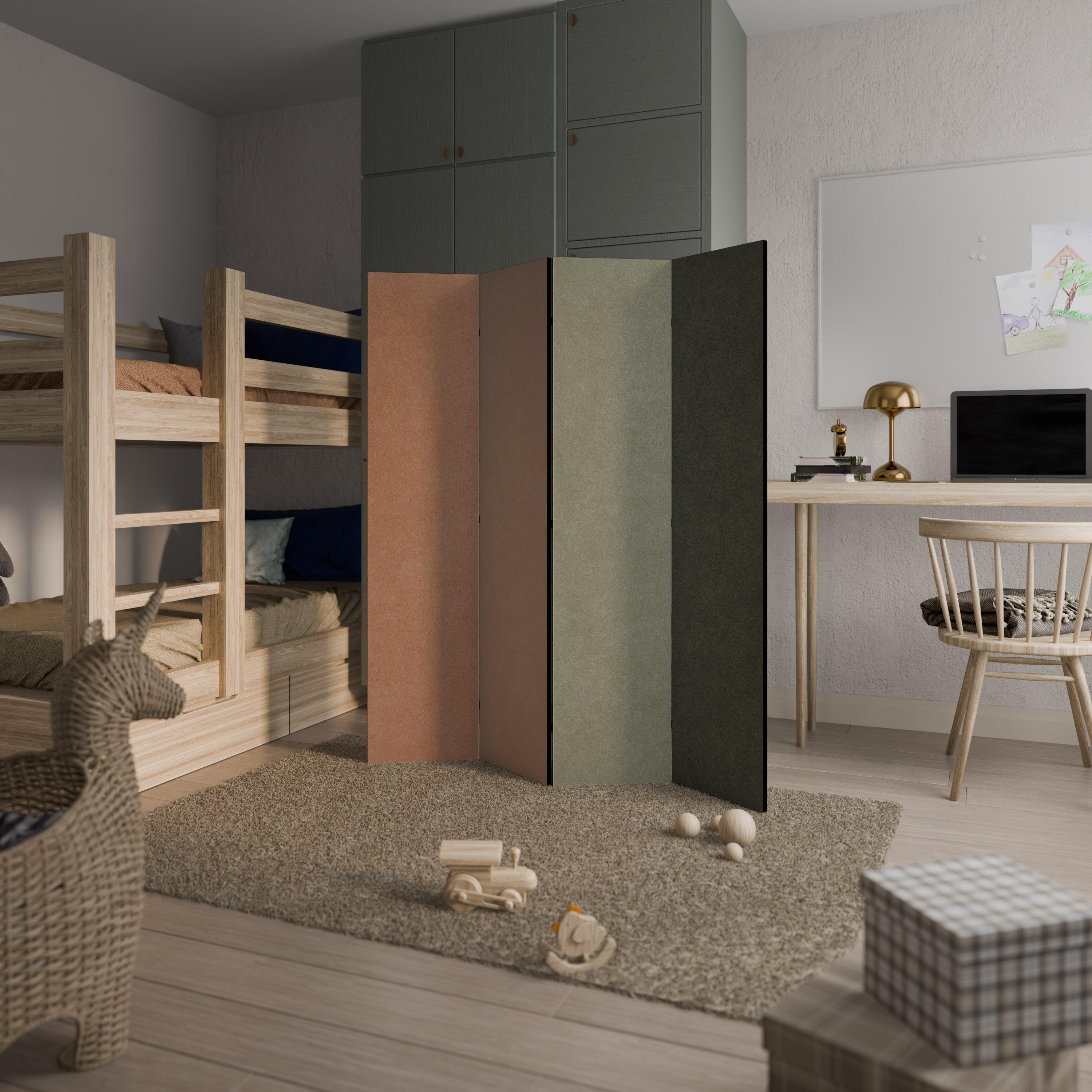 GANGNAM AVOCADO 4-Panel Room Divider