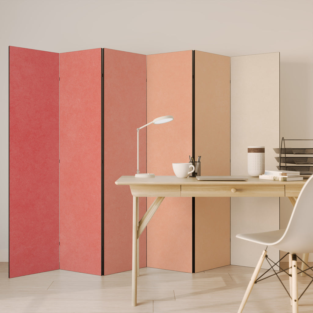 PEACH OF MY HEART 6-Panel Room Divider