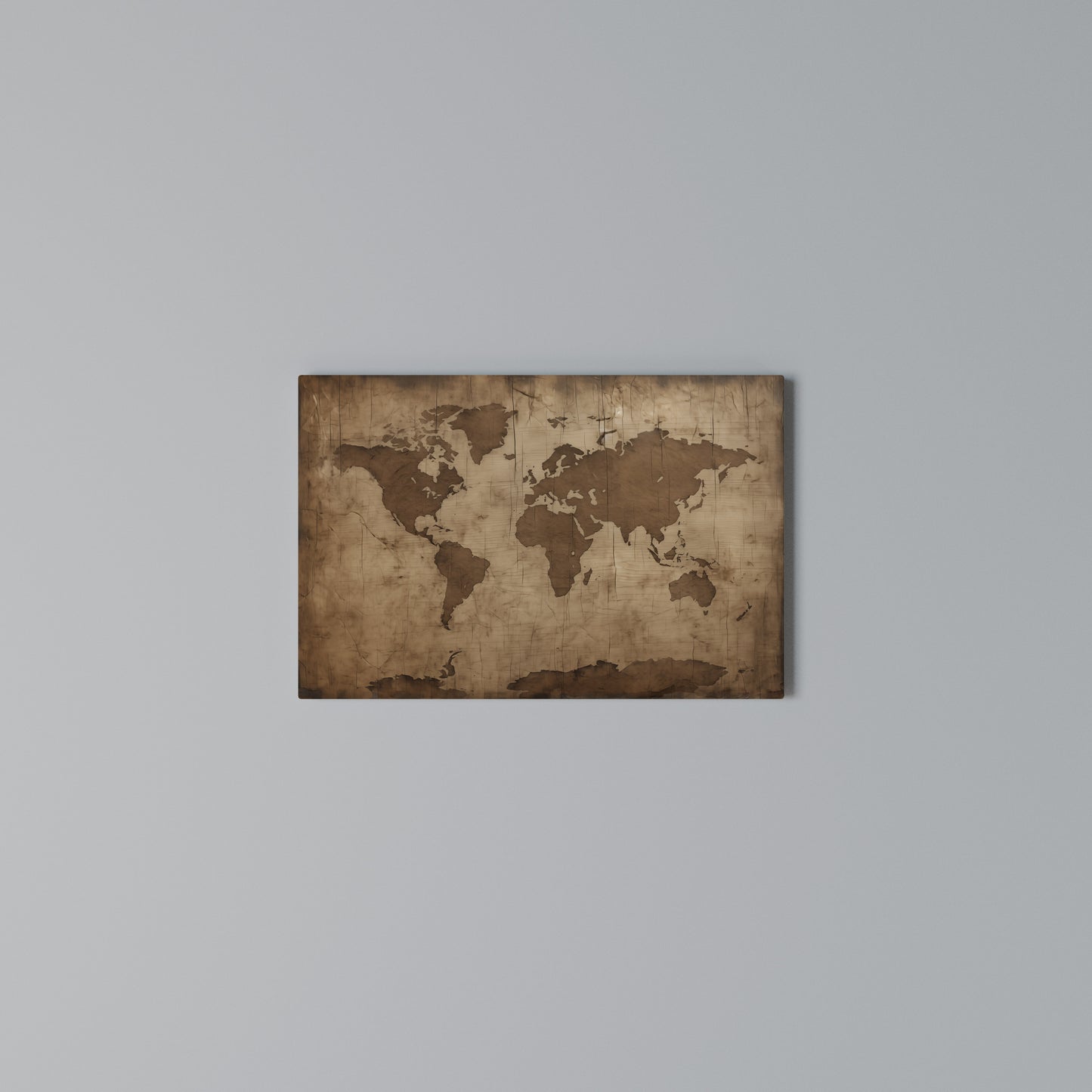 AGED WORLD MAP Horizontal Canvas Print