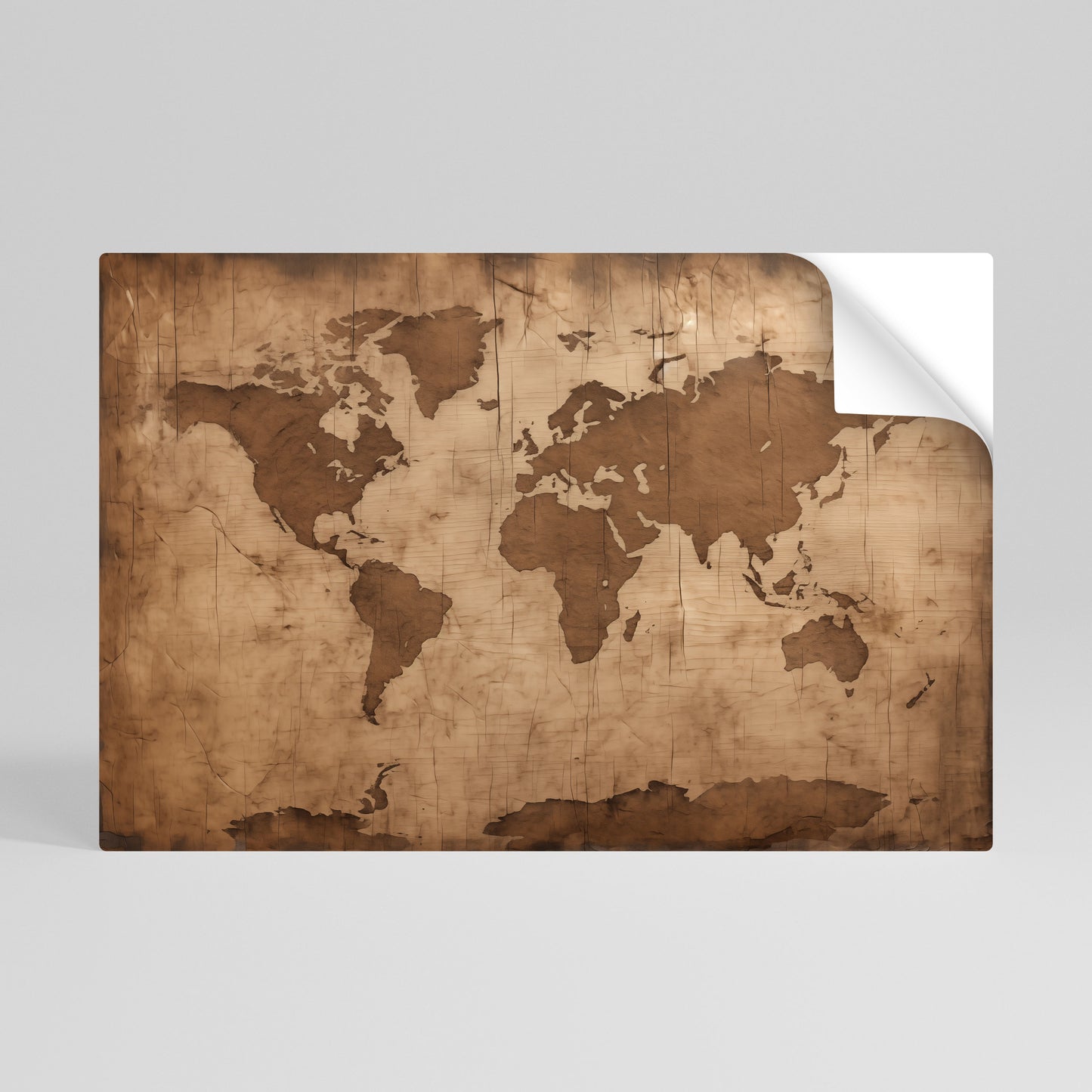 AGED WORLD MAP Αυτοκόλλητη Αφίσα οριζόντια
