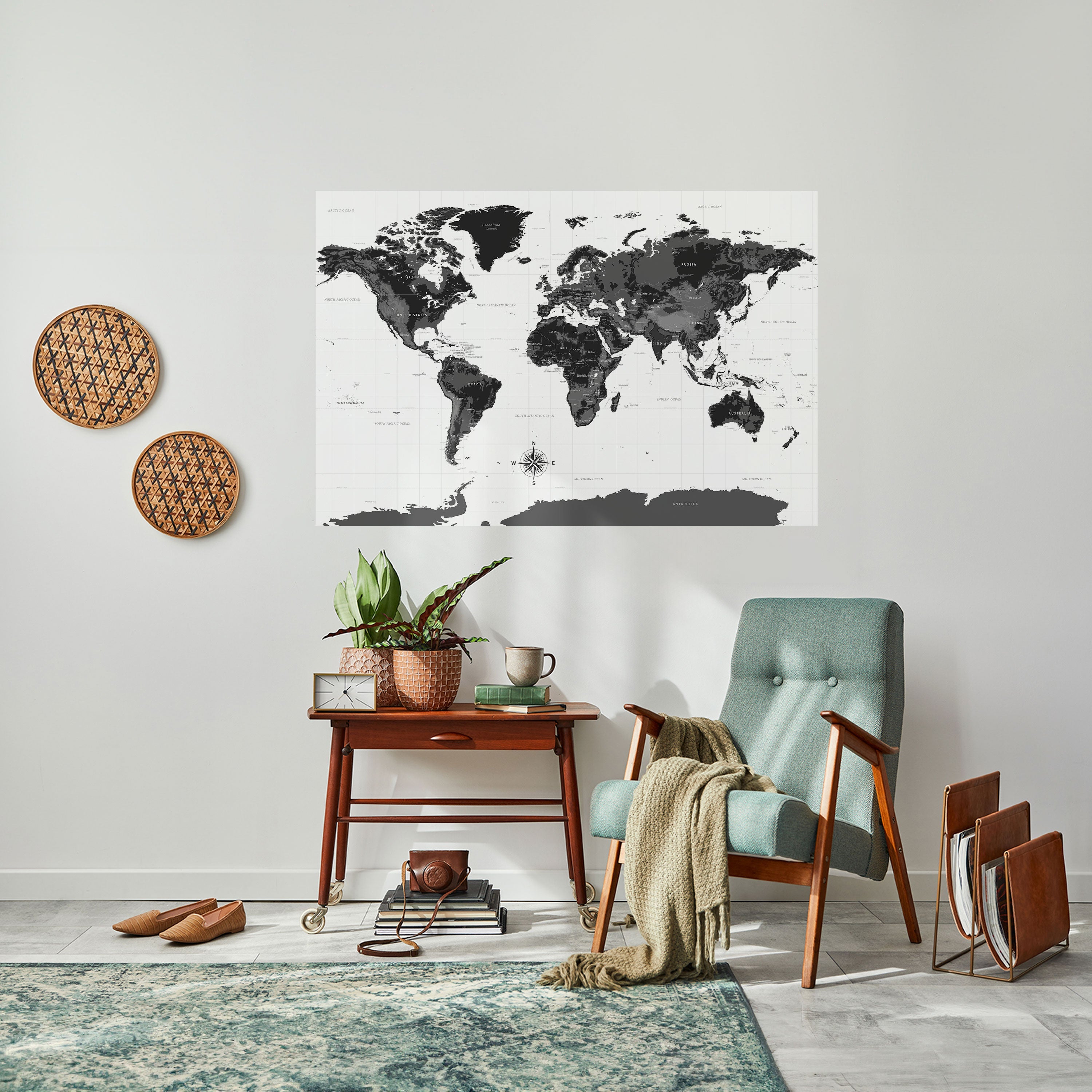 GLOBAL SHADOWS Οριζόντια αφίσα με ξεφλούδισμα και κολλήματα