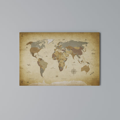 ANCIENT VOYAGER'S MAP Horizontal Canvas Print