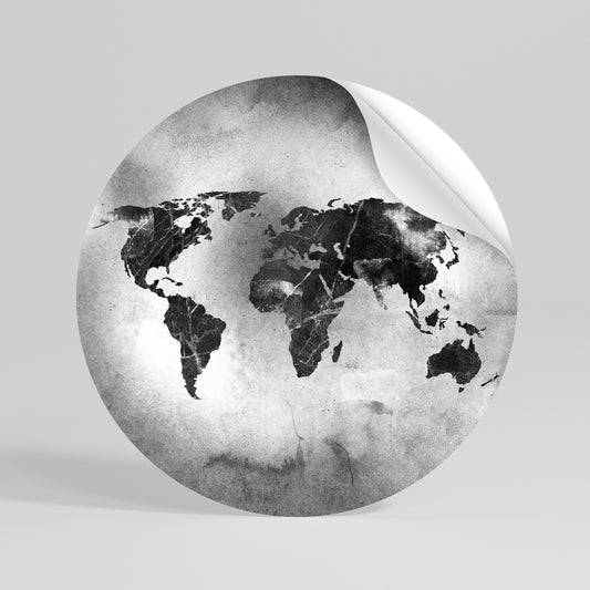 SHADOWED CONTINENTS Αυτοκόλλητη Αφίσα στρογγυλή