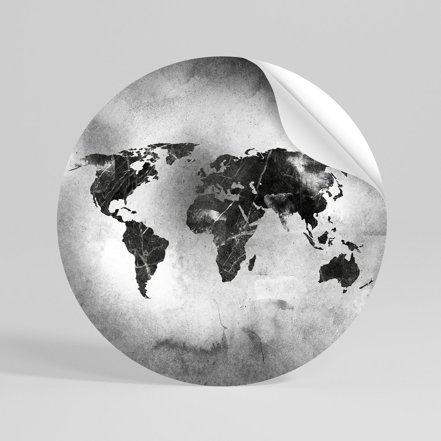 SHADOWED CONTINENTS Αυτοκόλλητη Αφίσα στρογγυλή