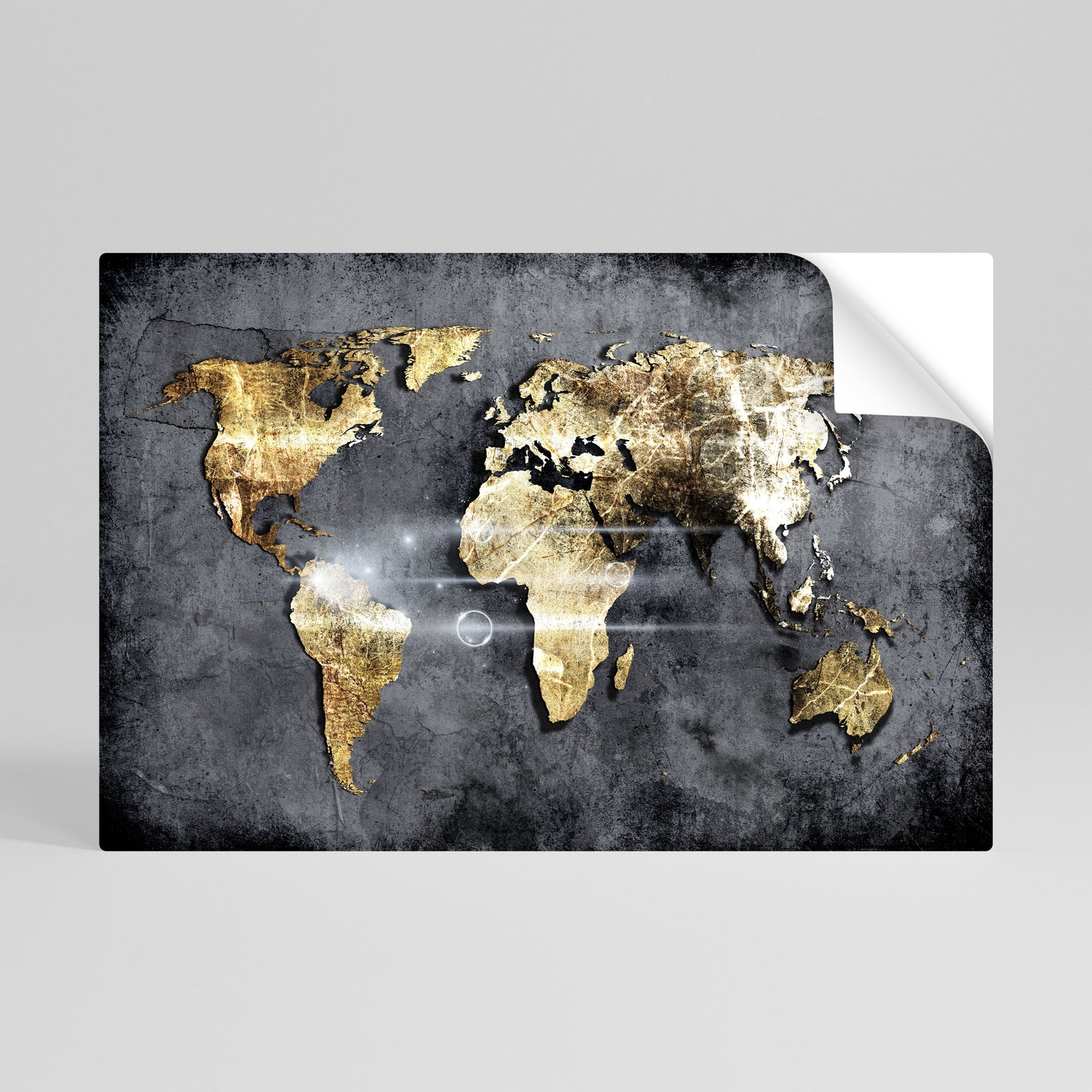SHIMMERING EARTH MAP Αυτοκόλλητη Αφίσα οριζόντια