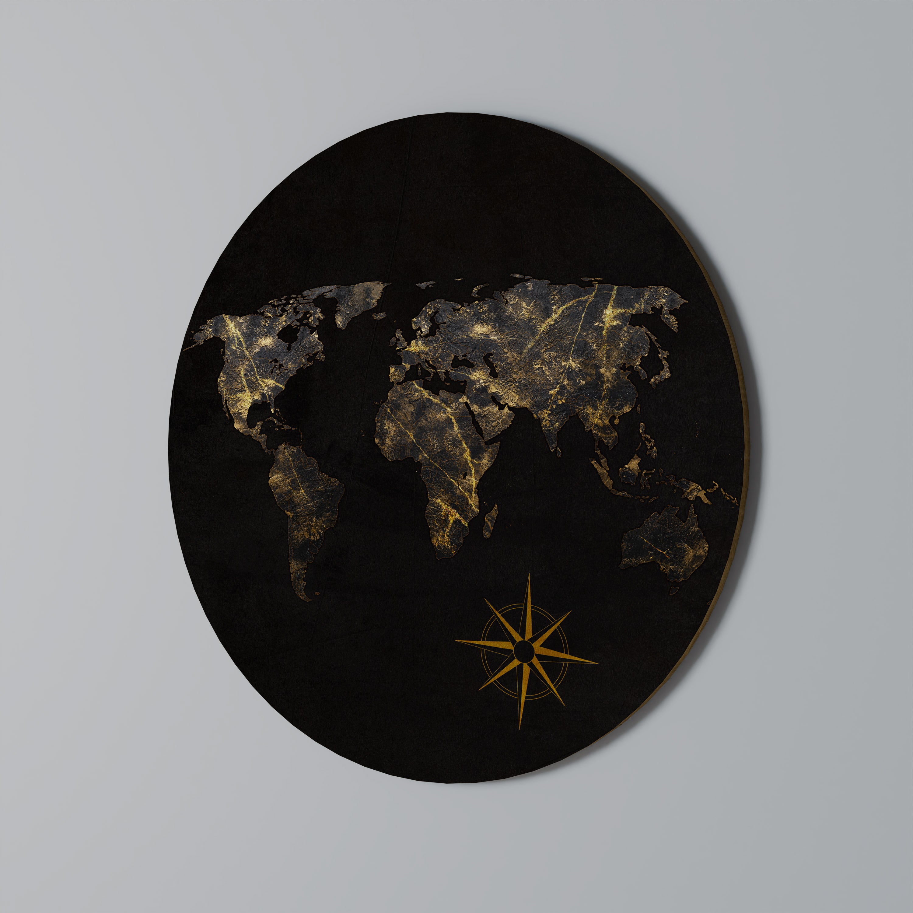 GOLDEN GEOGRAPHY Στρογγυλή Τέχνη Τοίχου