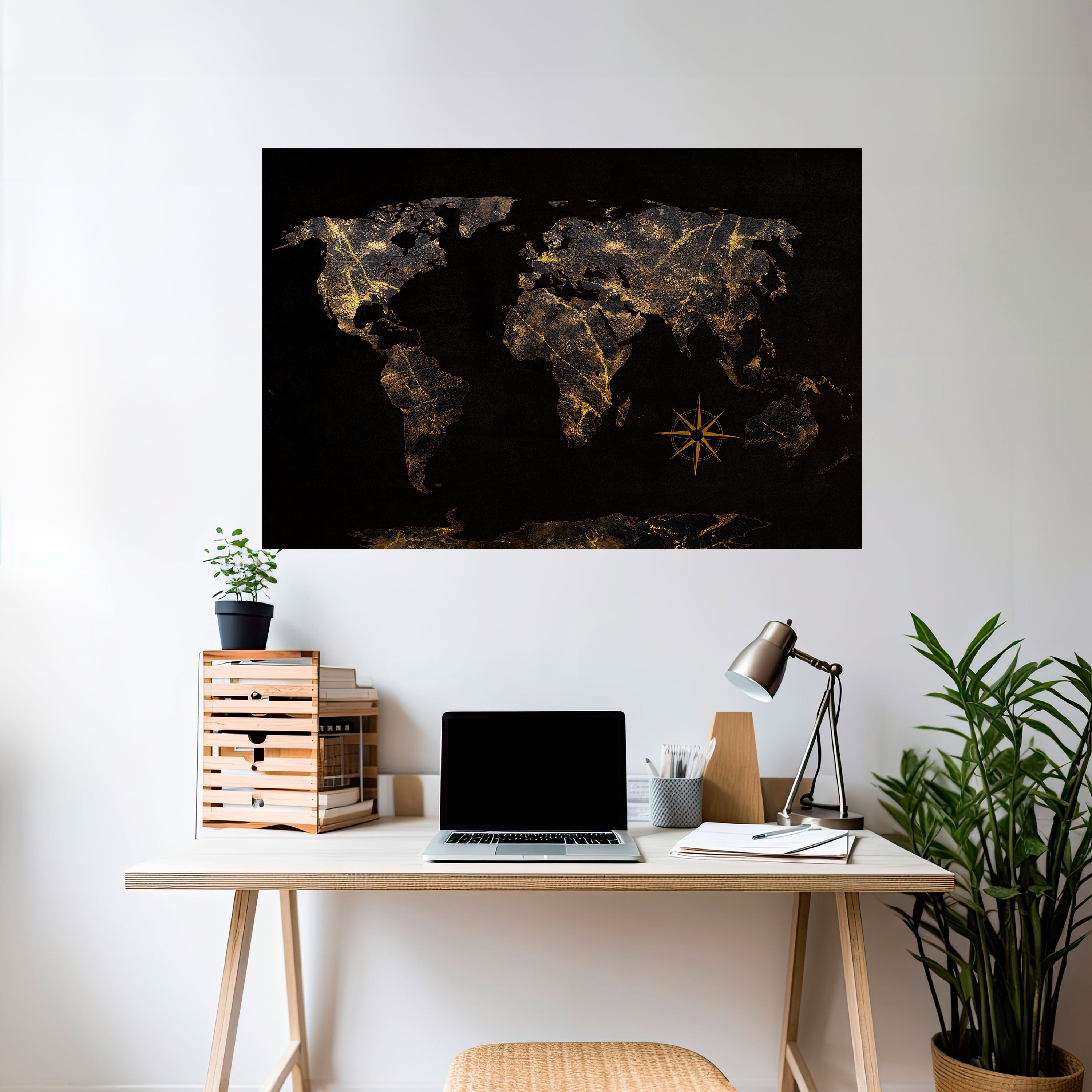 GOLDEN GEOGRAPHY Οριζόντια Αφίσα Peel and Stick