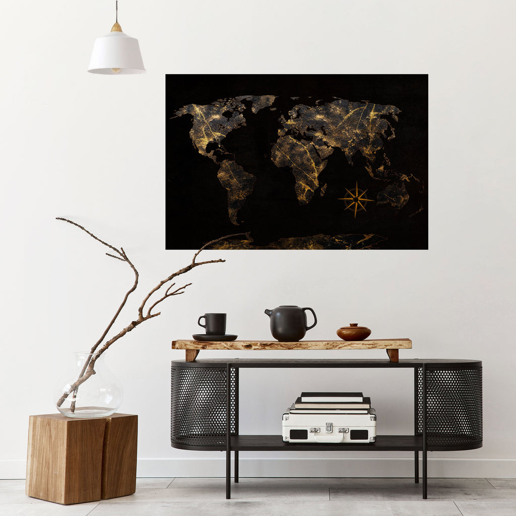 GOLDEN GEOGRAPHY Οριζόντια Αφίσα Peel and Stick