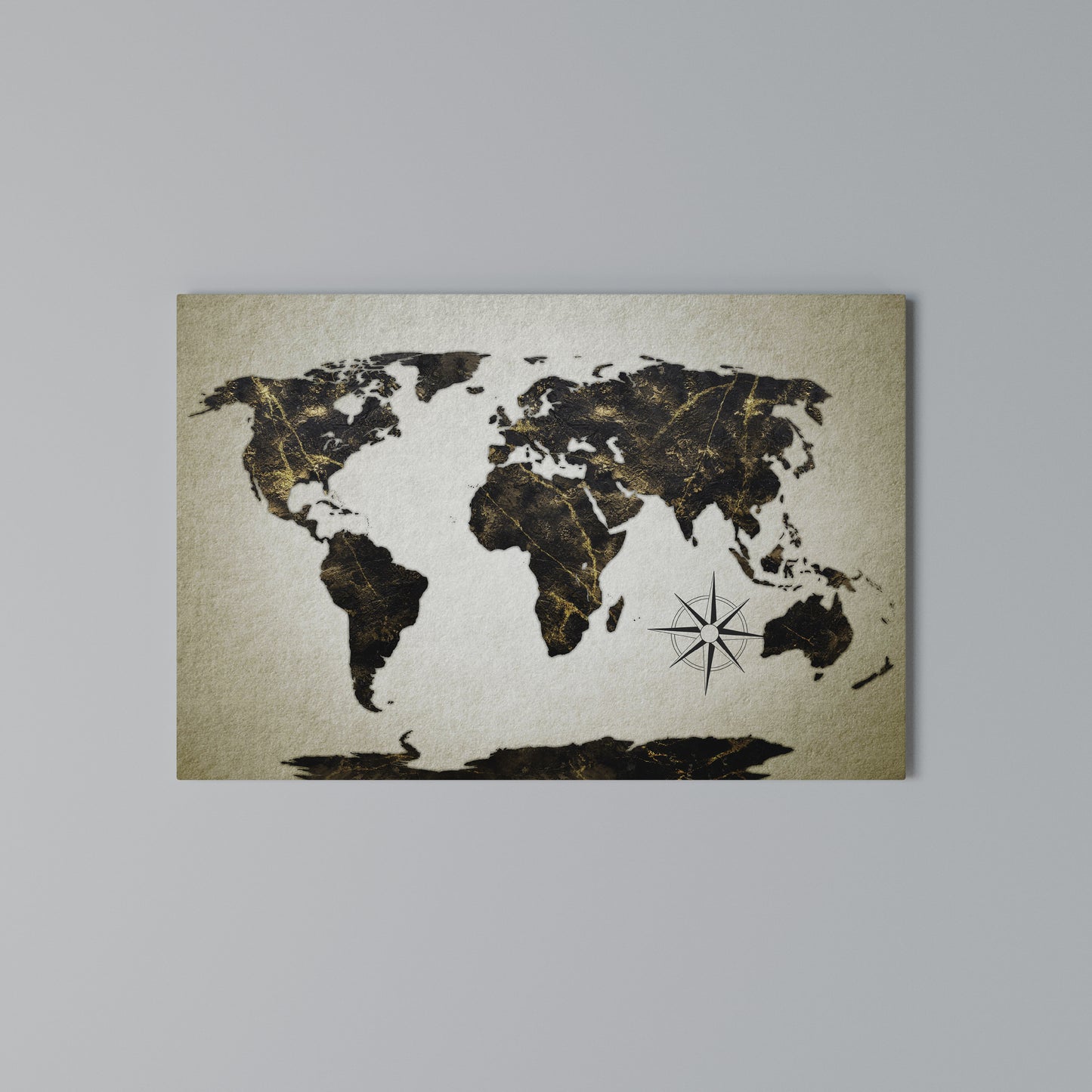 GOLDEN LINES GLOBE Horizontal Canvas Print