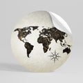 GOLDEN LINES GLOBE Peel and Stick Round Sticker