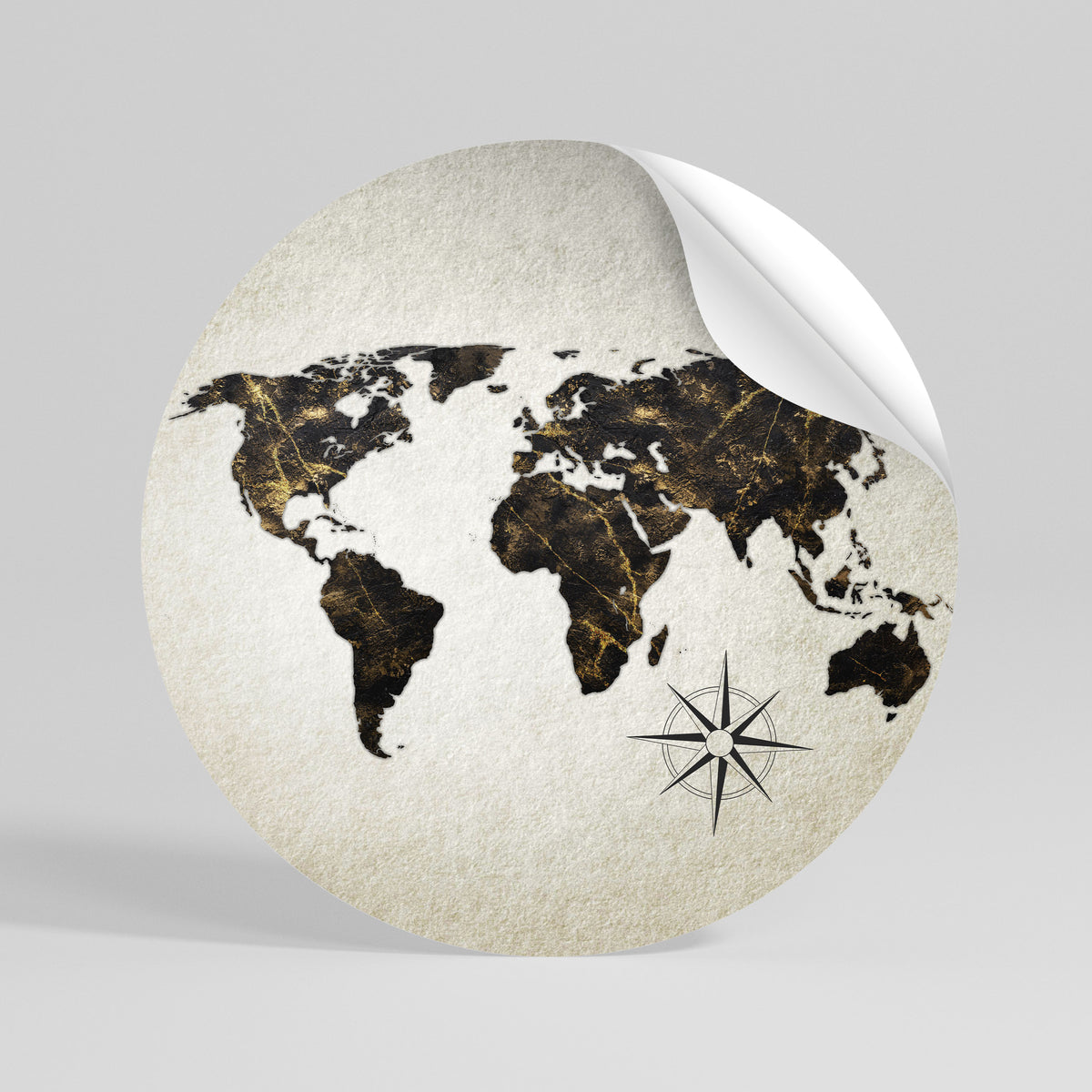 GOLDEN LINES GLOBE Αυτοκόλλητη Αφίσα στρογγυλή
