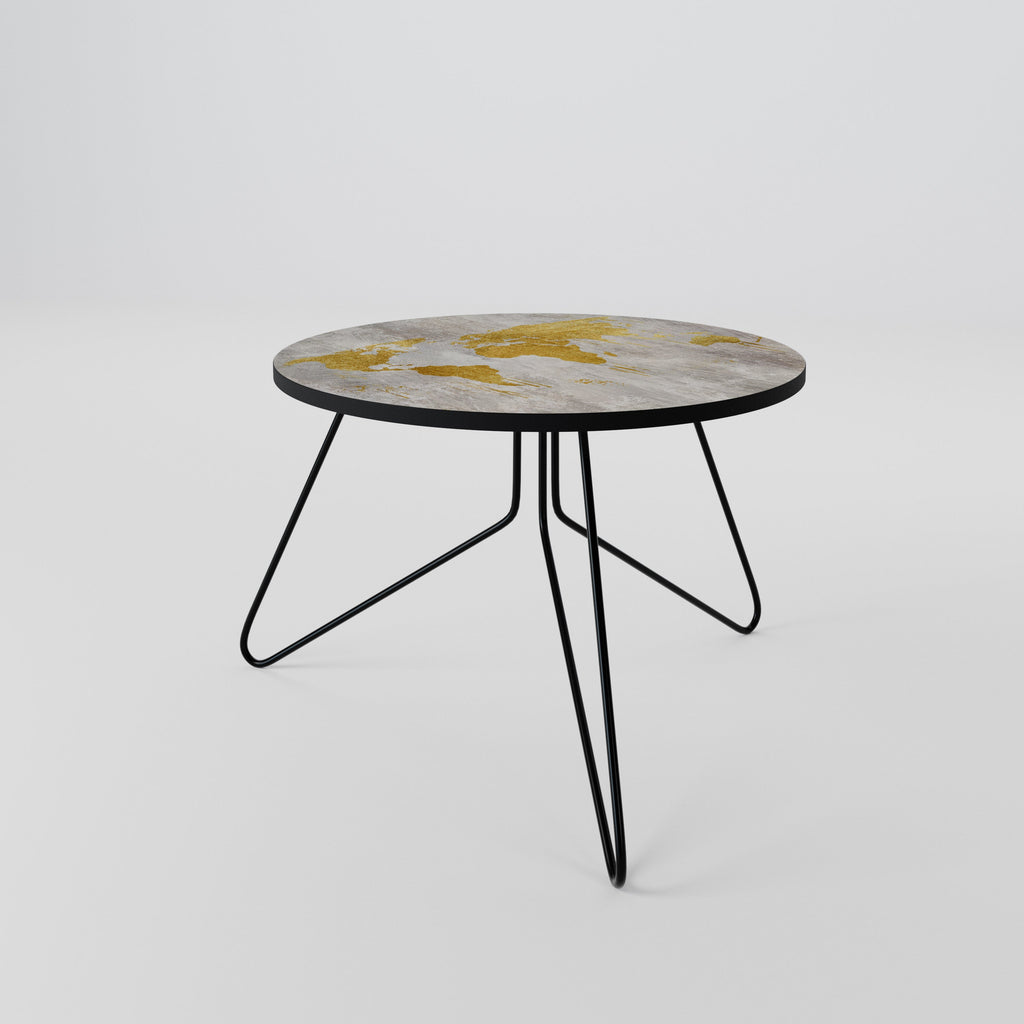 METALLIC WORLDVIEW MAP Coffee Table 60