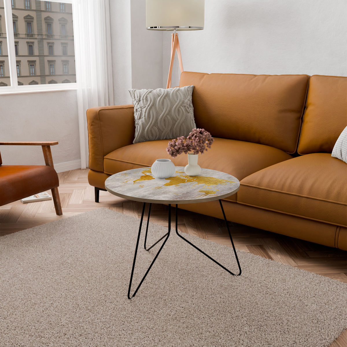 METALLIC WORLDVIEW MAP Coffee Table