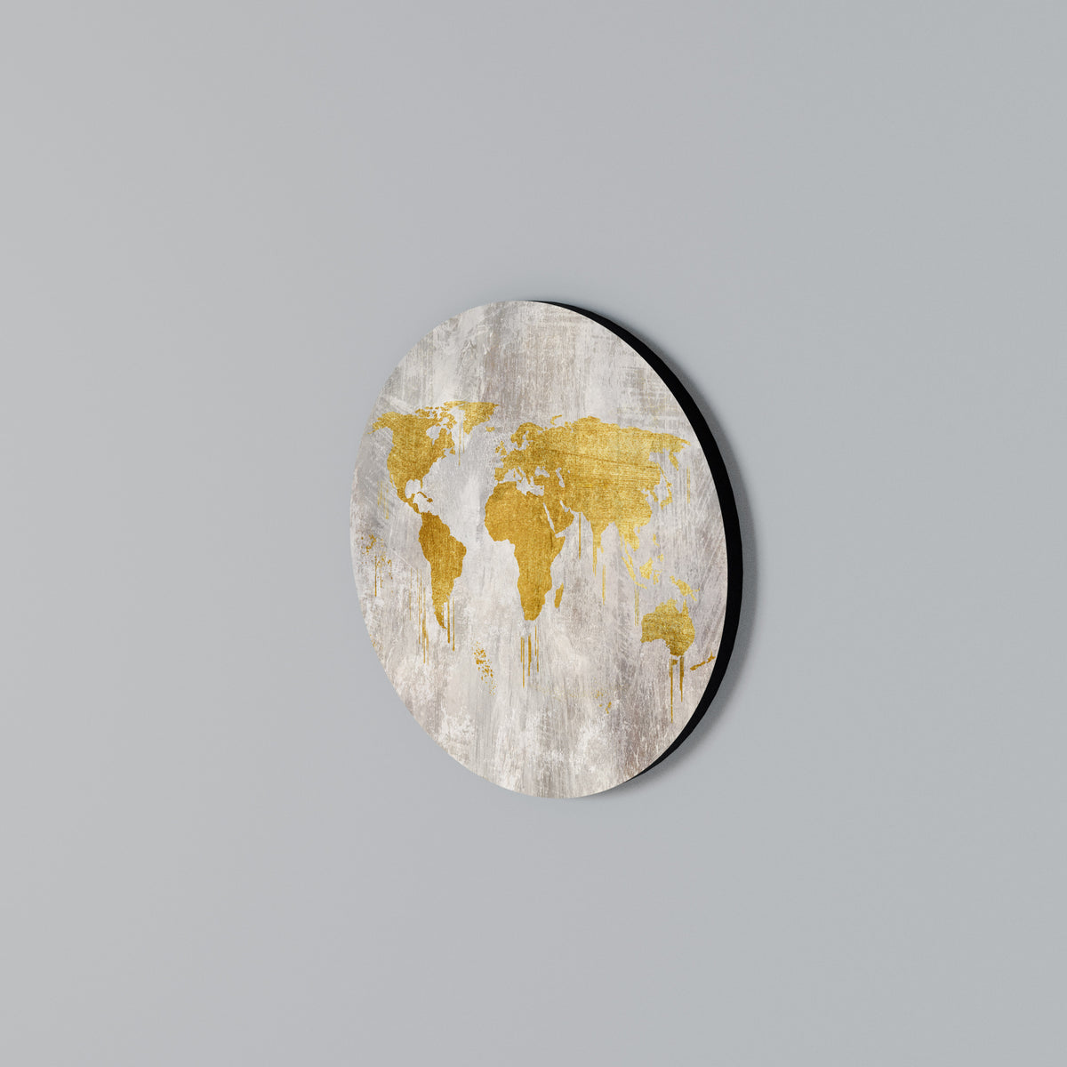 METALLIC WORLDVIEW MAP Στρογγυλός πίνακας ζωγραφικής