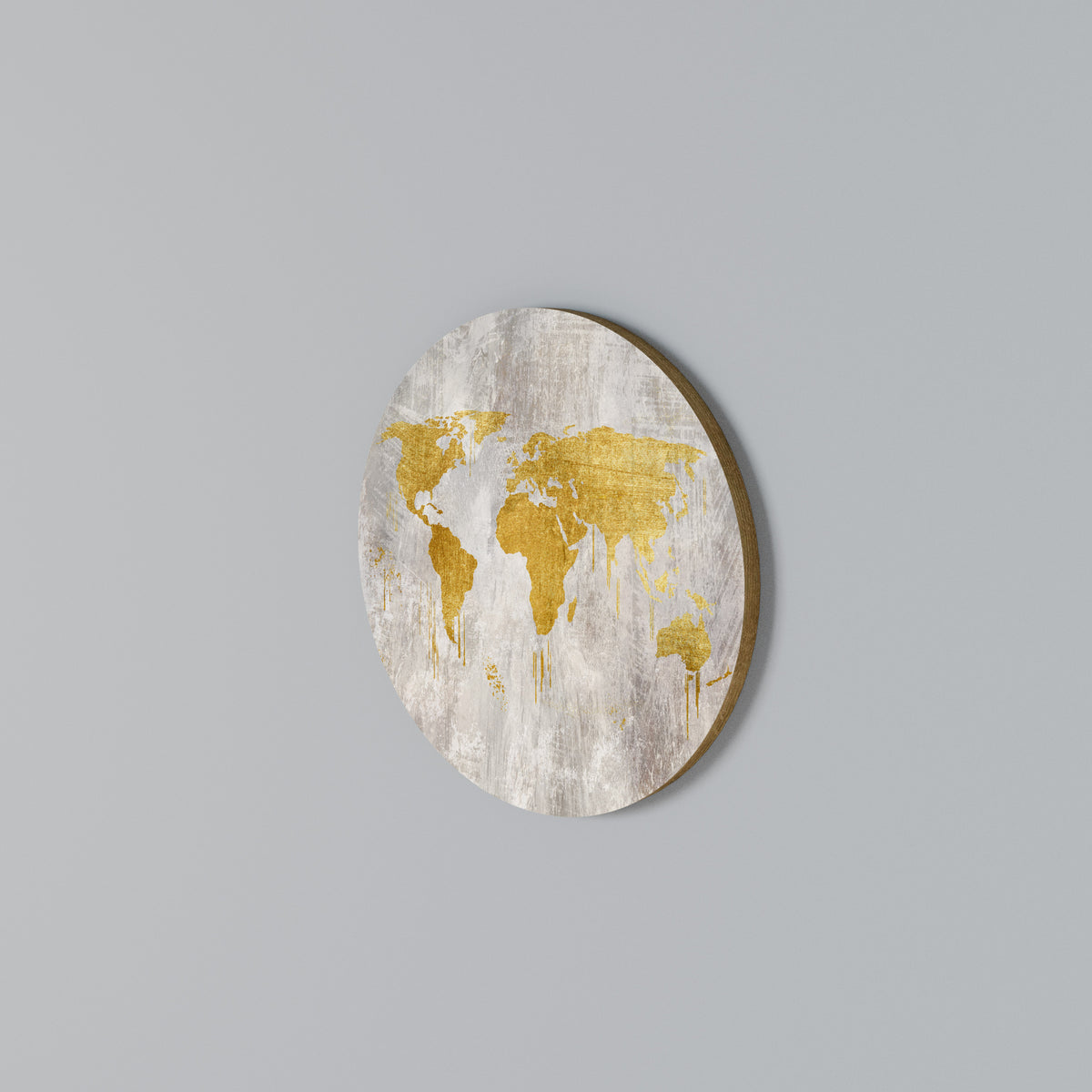 METALLIC WORLDVIEW MAP Στρογγυλός πίνακας ζωγραφικής
