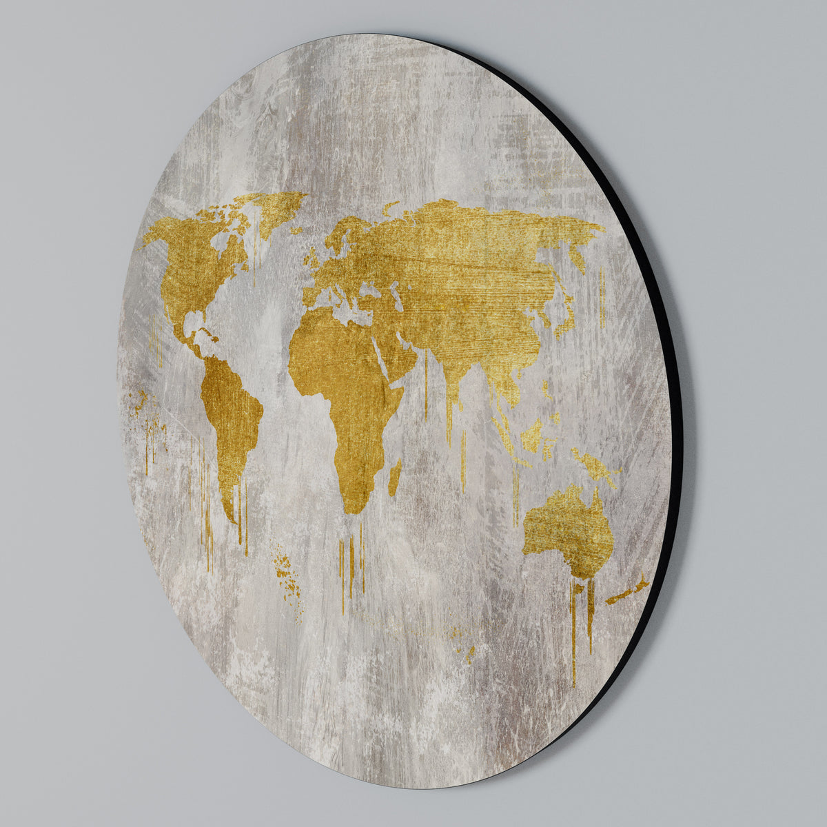 METALLIC WORLDVIEW MAP Στρογγυλός πίνακας ζωγραφικής