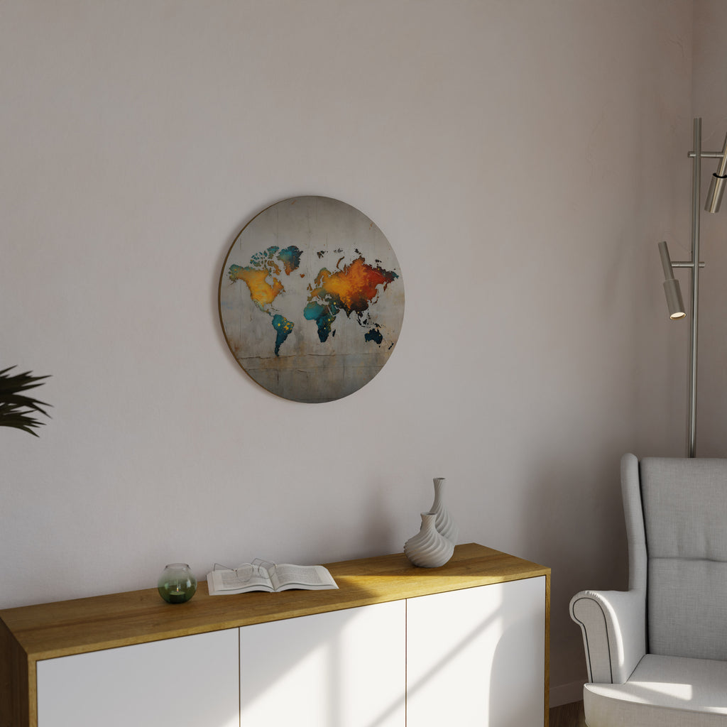 GLOBAL HUES EXPLORED Round Wall Art
