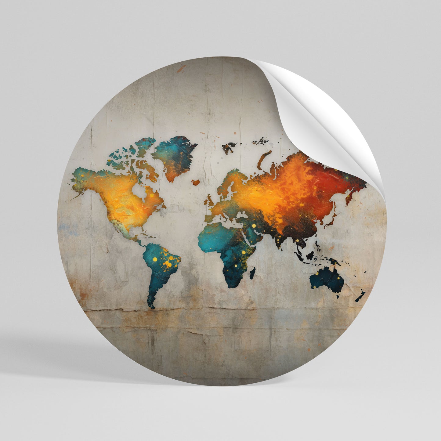 GLOBAL HUES EXPLORED Αυτοκόλλητη Αφίσα στρογγυλή