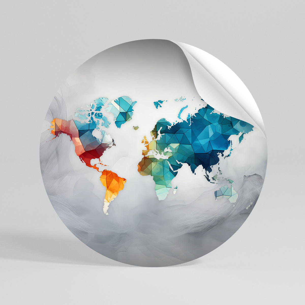 FACETED WORLDVIEW Αυτοκόλλητη Αφίσα στρογγυλή