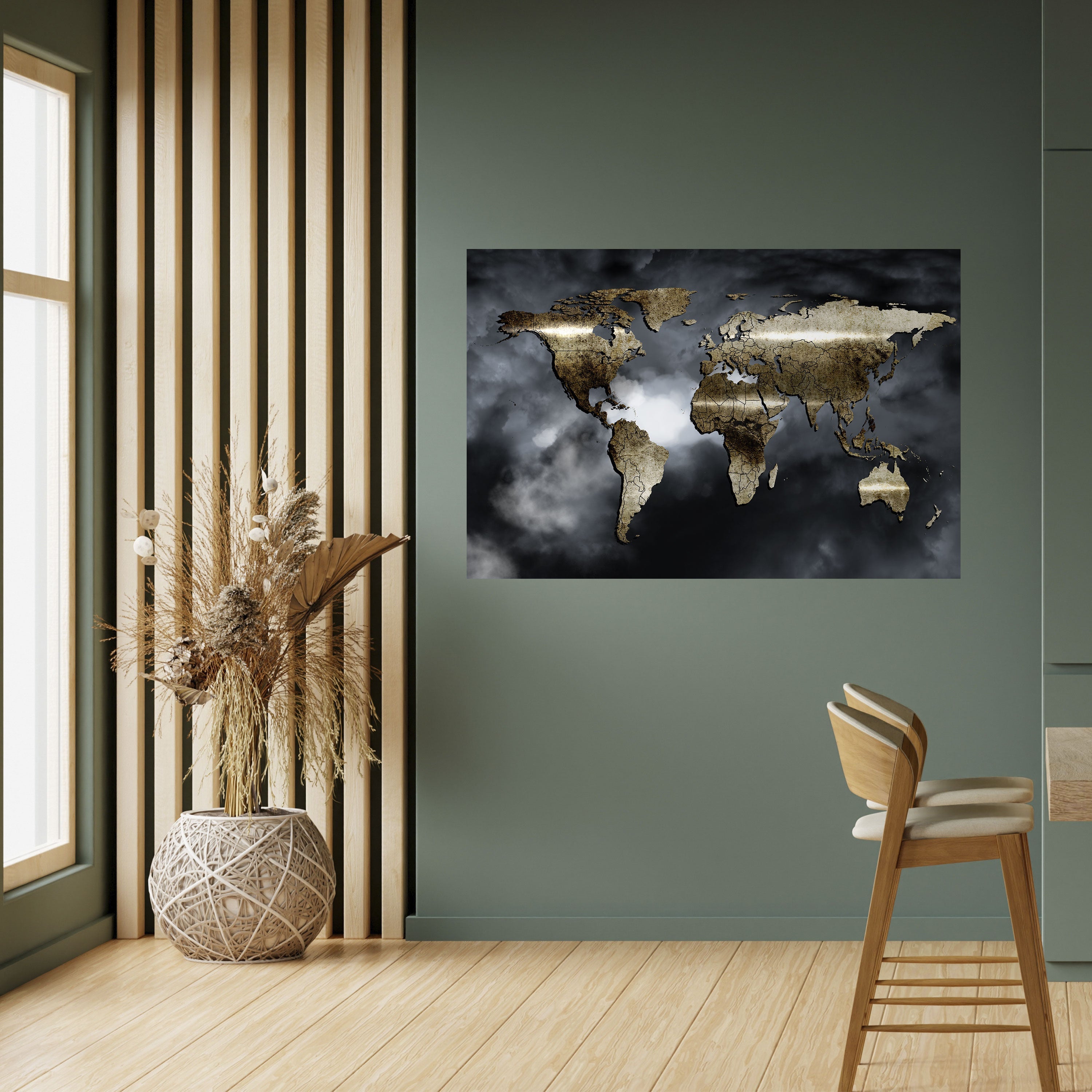 GOLDEN EARTH REVERIE Οριζόντια αφίσα με ξεφλούδισμα και κολλήματα