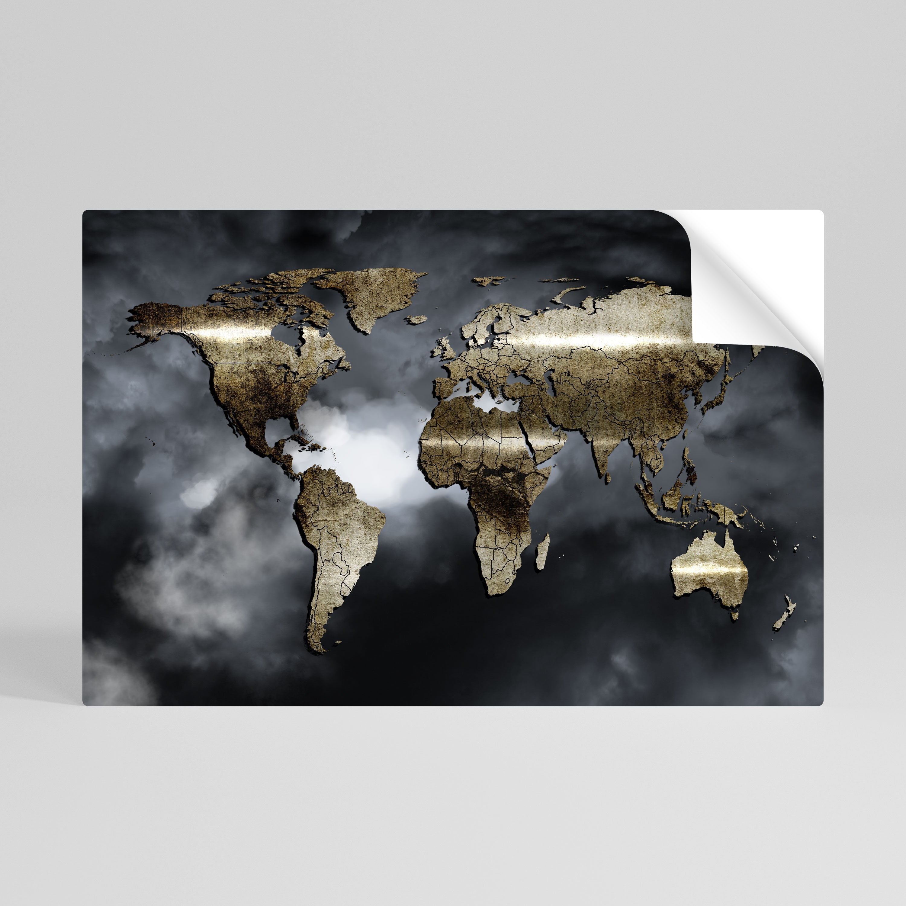 GOLDEN EARTH REVERIE Οριζόντια αφίσα με ξεφλούδισμα και κολλήματα