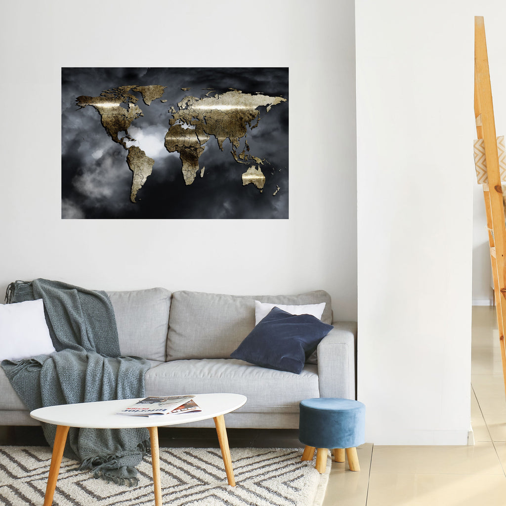 GOLDEN EARTH REVERIE Οριζόντια αφίσα με ξεφλούδισμα και κολλήματα