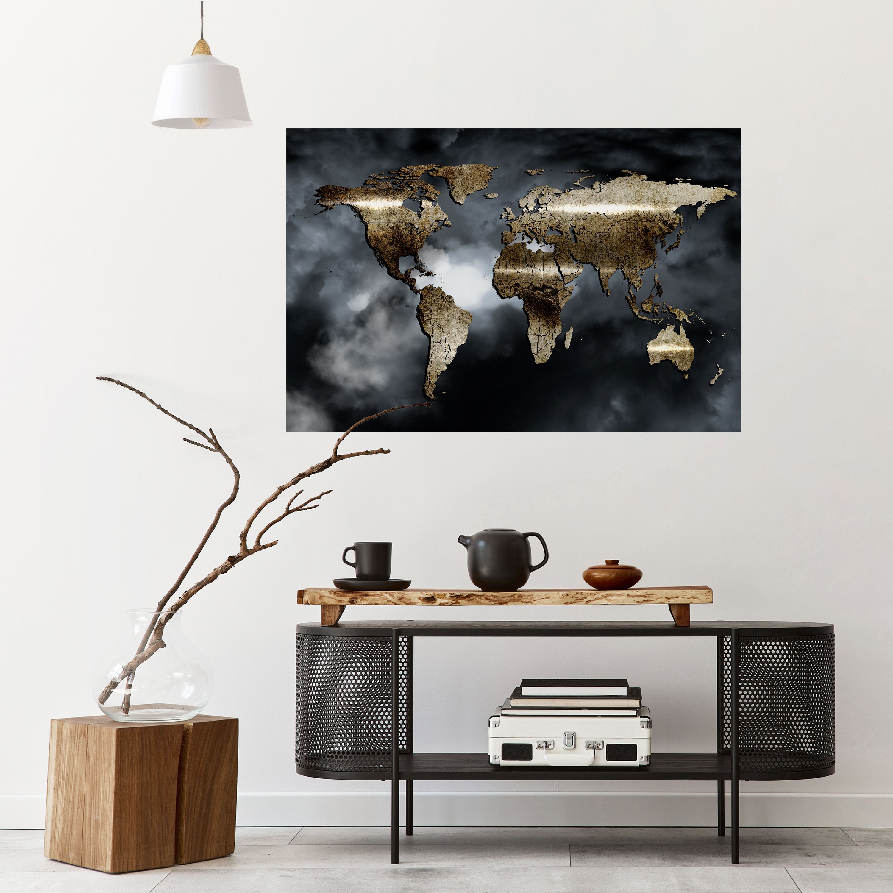 GOLDEN EARTH REVERIE Οριζόντια αφίσα με ξεφλούδισμα και κολλήματα