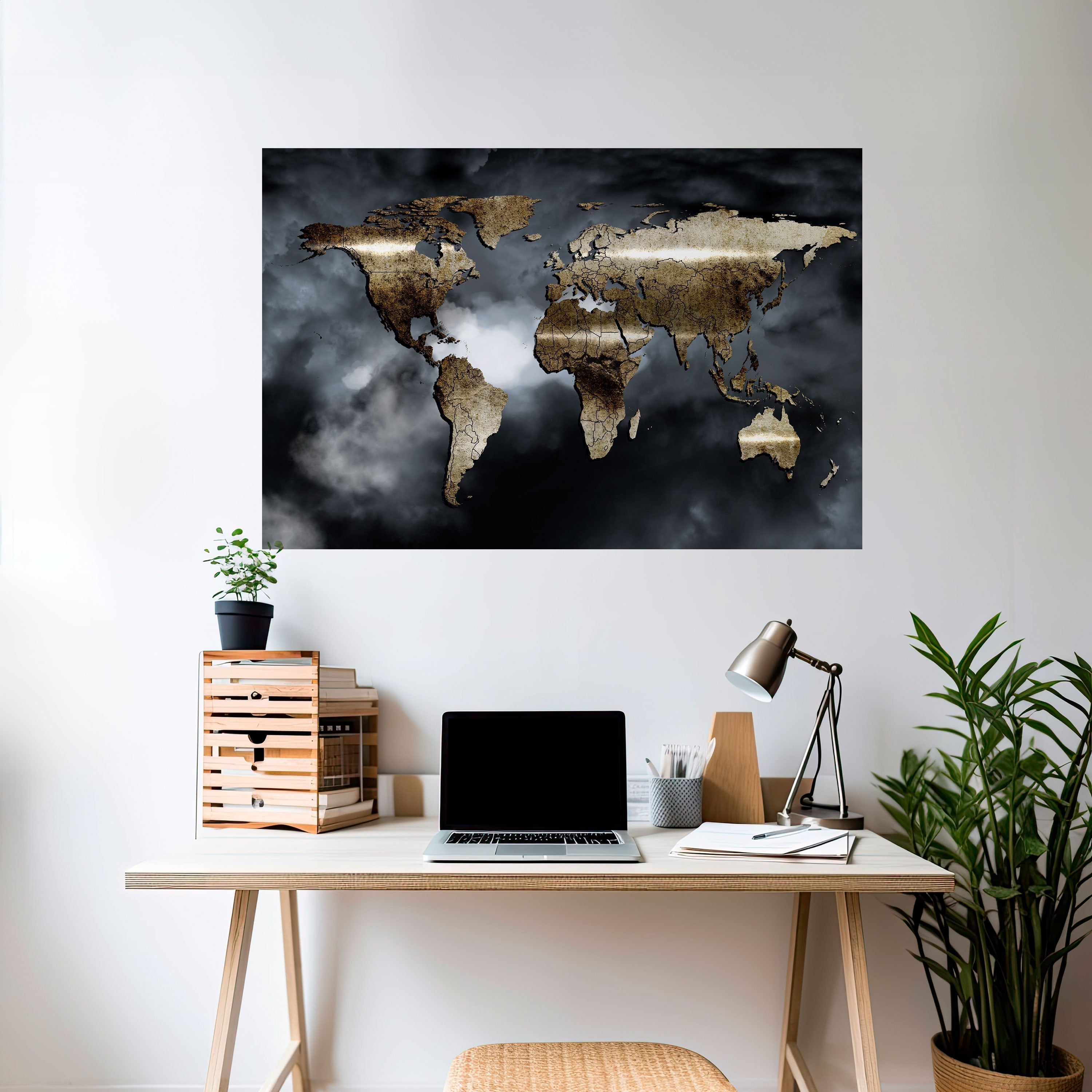 GOLDEN EARTH REVERIE Οριζόντια αφίσα με ξεφλούδισμα και κολλήματα