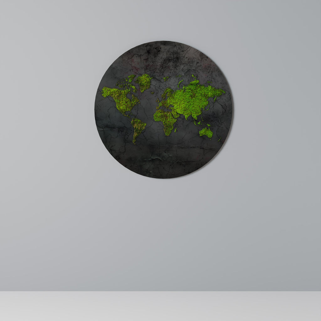 GREENER LANDS EMBRACED Στρογγυλή Τέχνη Τοίχου