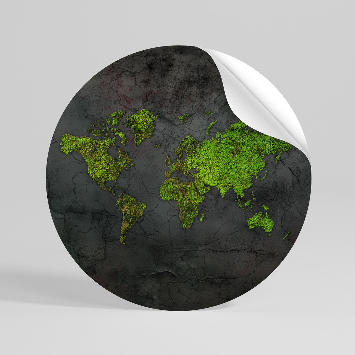 GREENER LANDS EMBRACED Peel and Stick Round Sticker