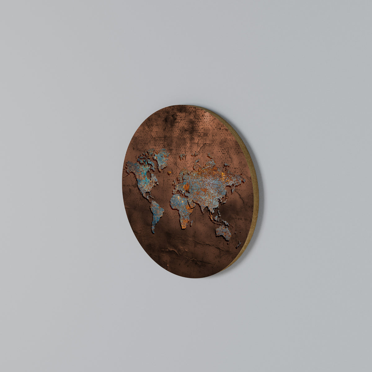 METALLIC MAP OF MEMORIES Στρογγυλός πίνακας ζωγραφικής
