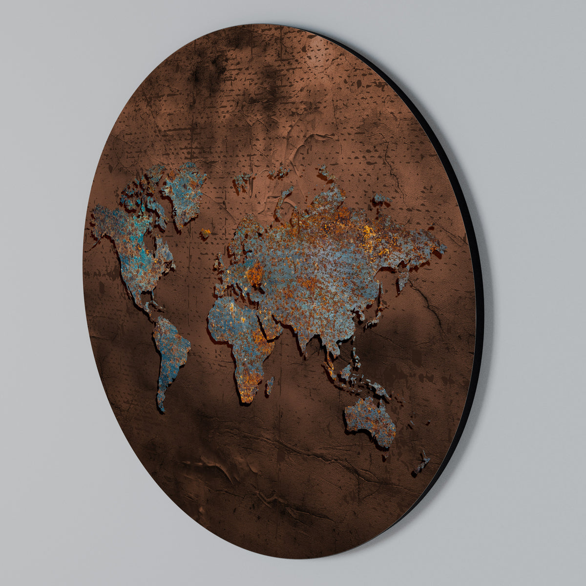 METALLIC MAP OF MEMORIES Στρογγυλός πίνακας ζωγραφικής